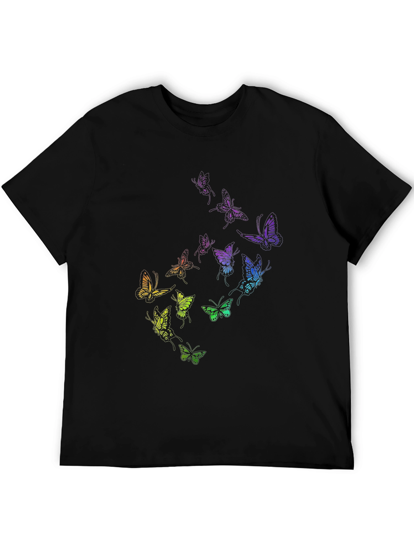 Black Butterfly Graphic Black T-Shirt view 5
