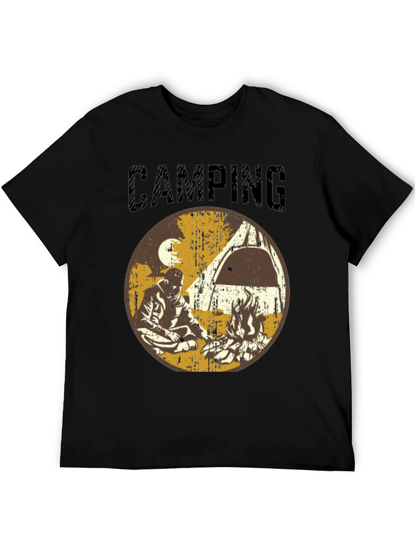 Black Vintage Camping Graphic T-Shirt view 5