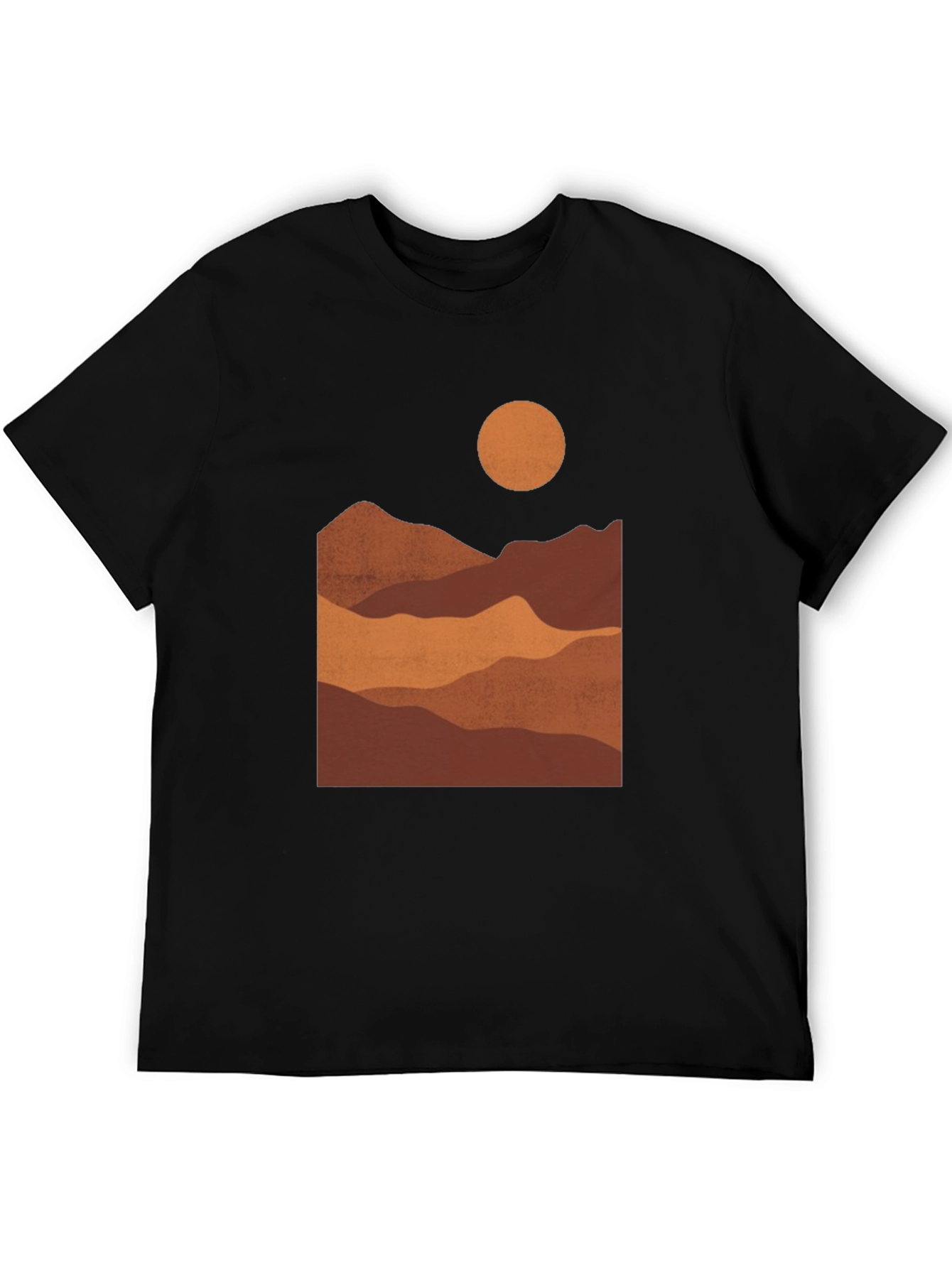 Black Mountains at Sunset Black Graphic Tee view 5