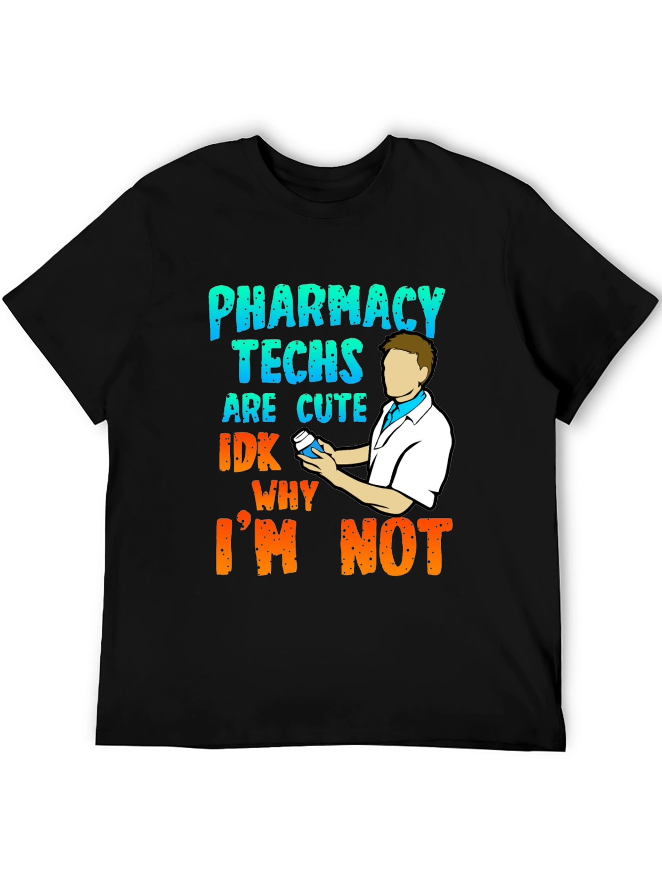 Black Pharmacy Techs are Cute T-Shirt view 5