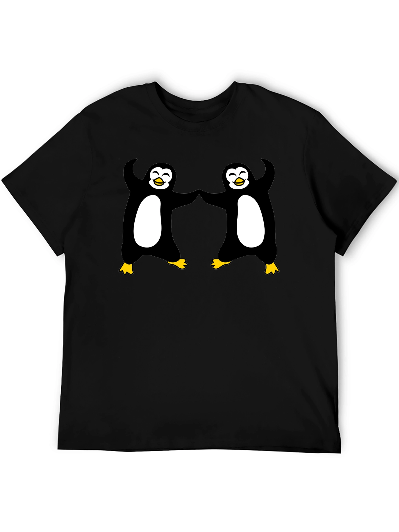 Black Dancing Penguins Black T-Shirt - Cute & Fun view 5