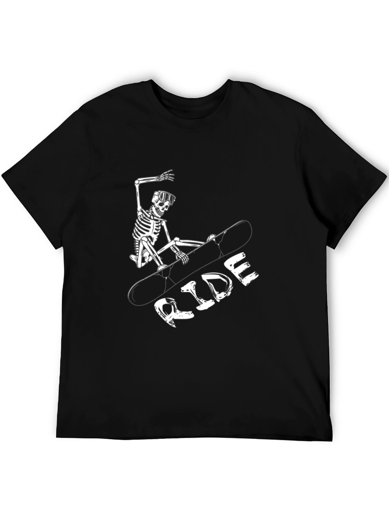 Black Skeleton Snowboarder Graphic Tee - Ride in Style view 5