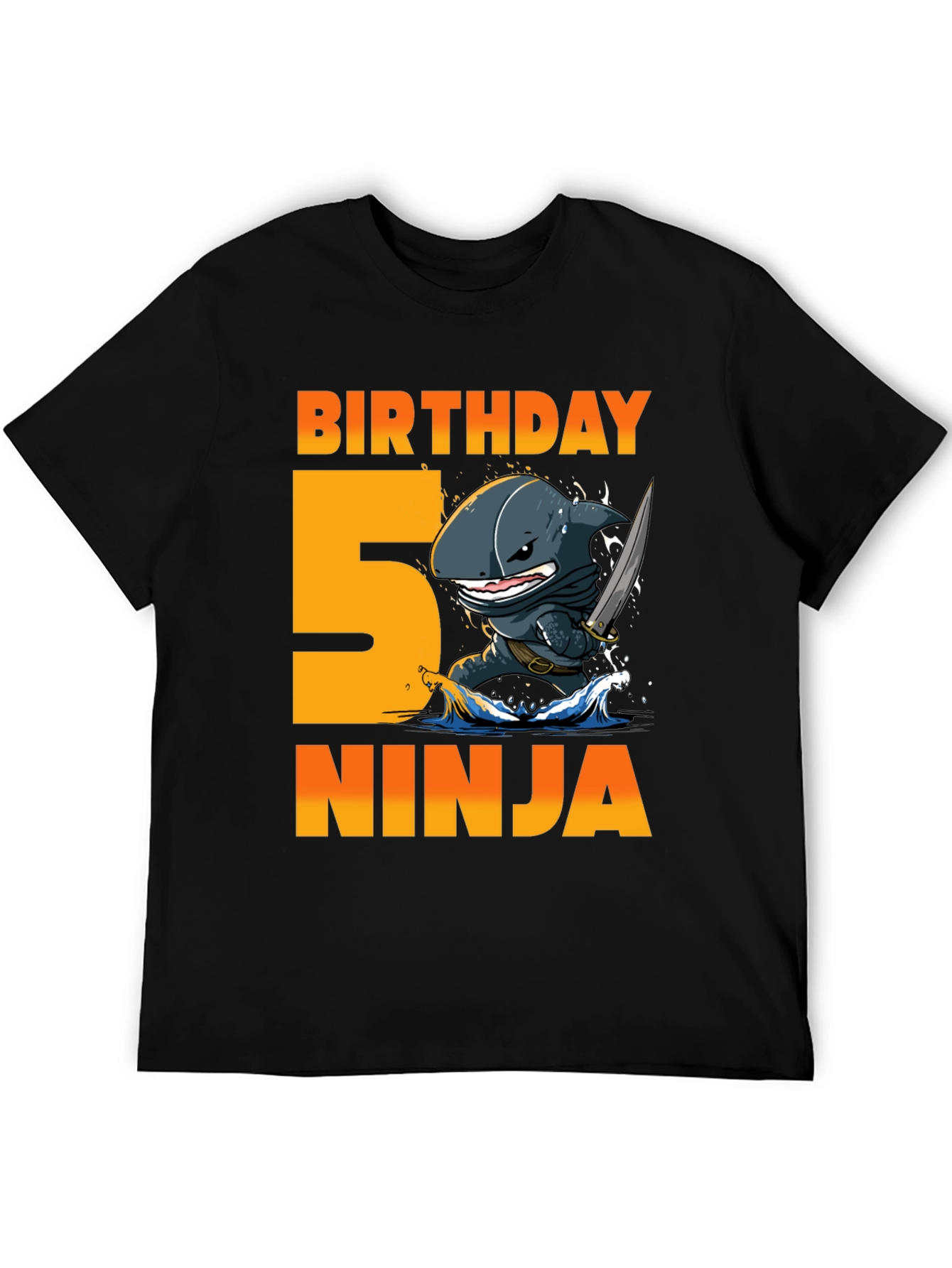Black Birthday 5 Ninja T-Shirt view 5