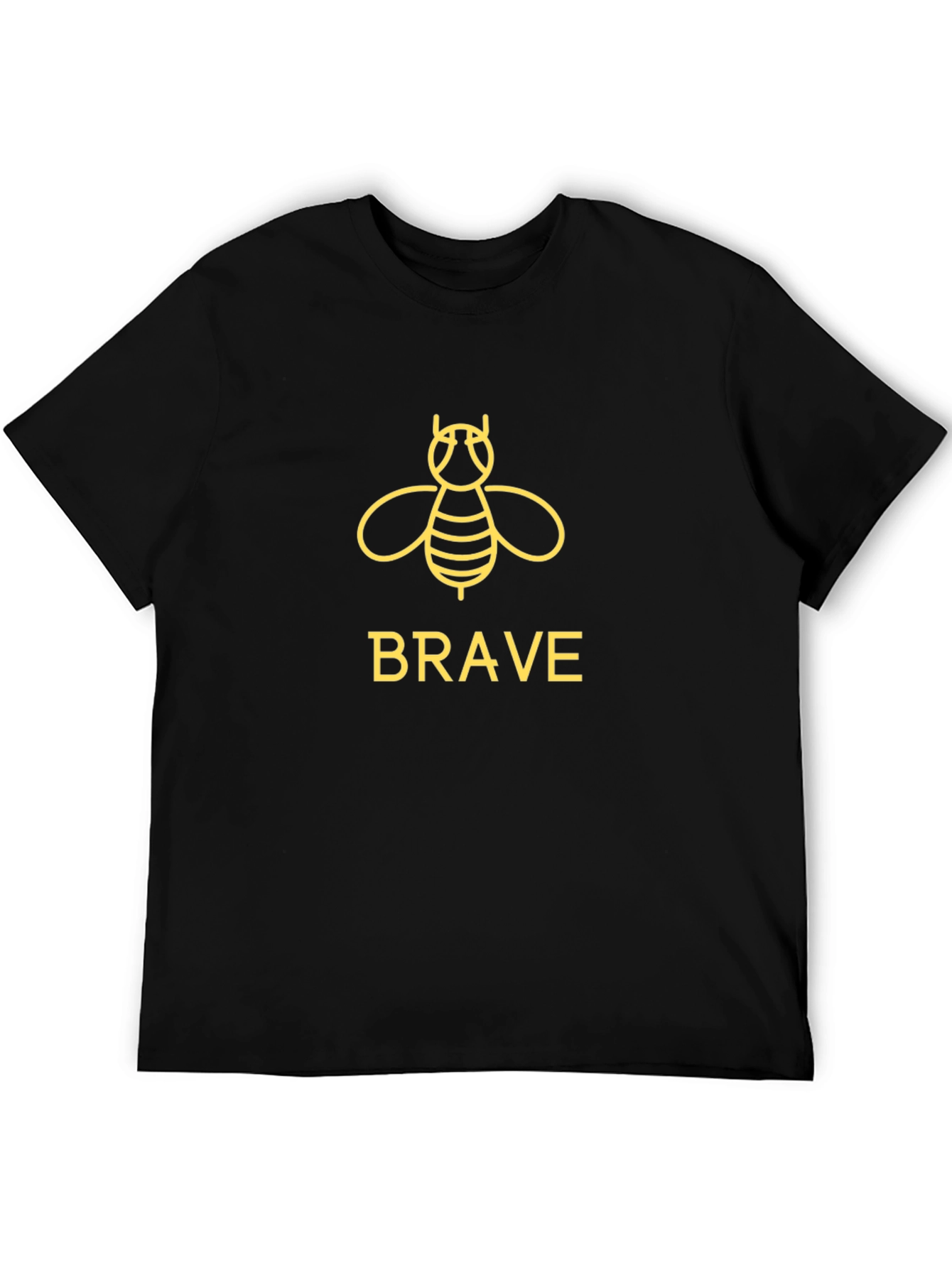 Black Brave Bee Graphic Tee - Black Cotton T-Shirt view 5