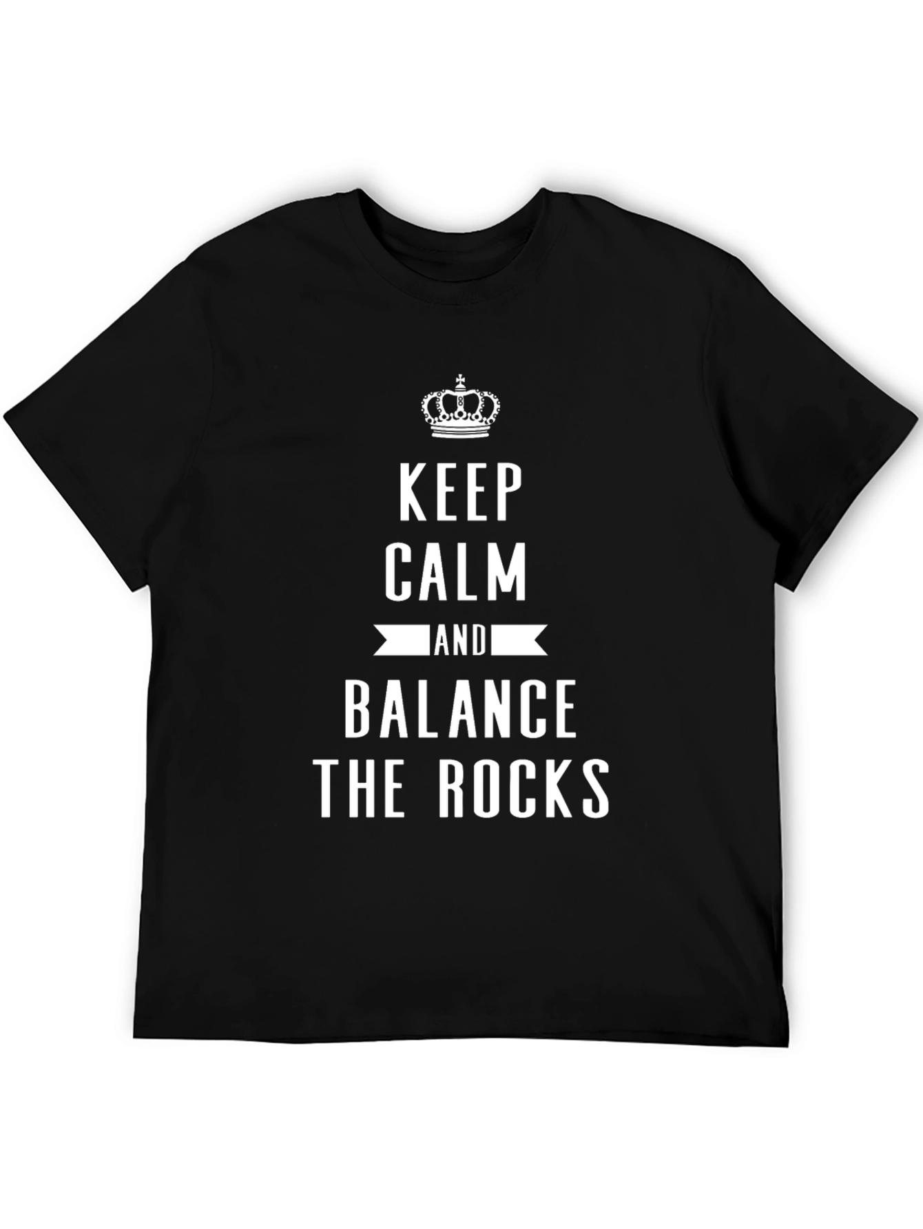 Black Keep Calm and Balance the Rocks Graphic Tee view 5
