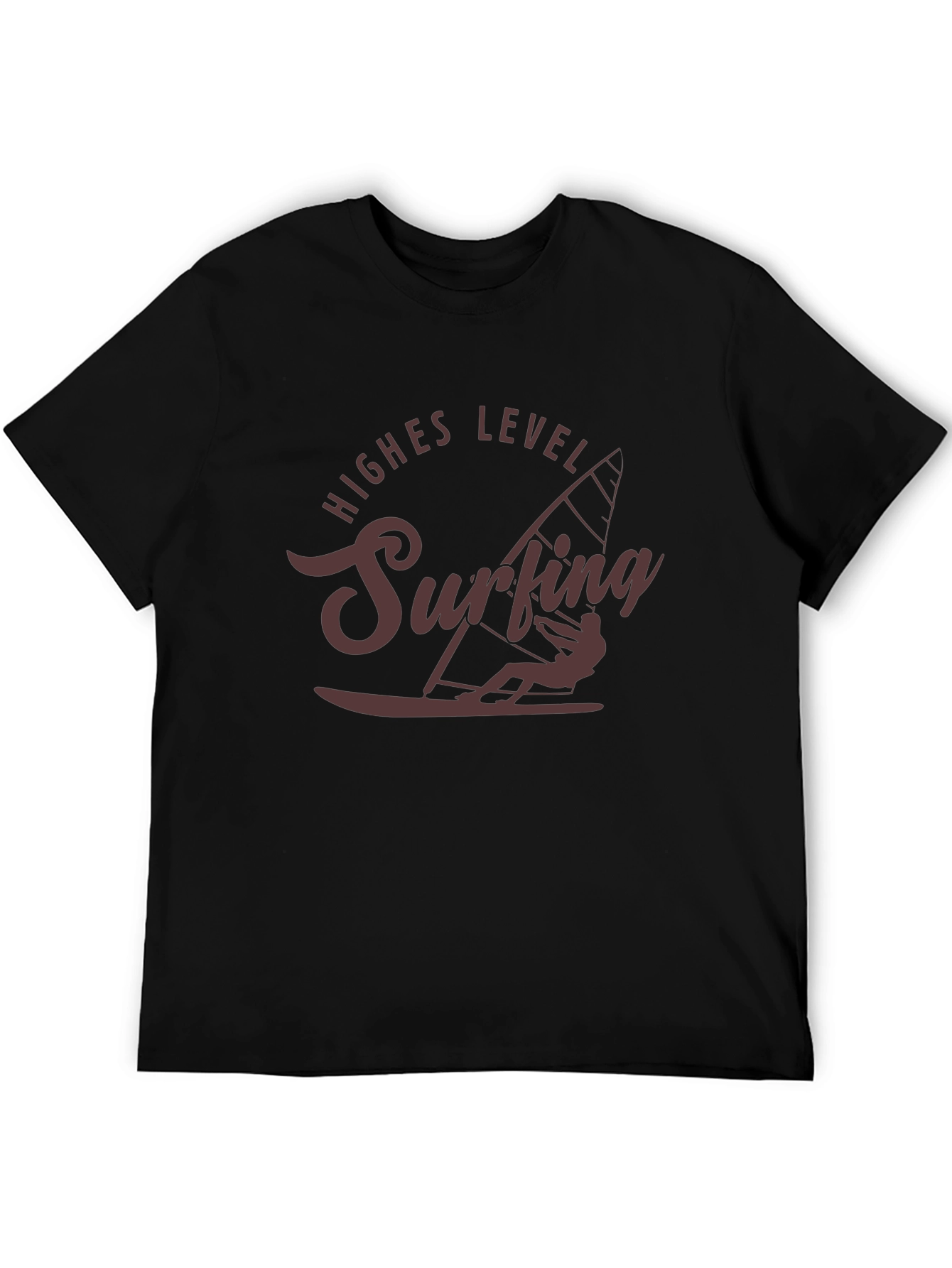 Black Surfing T-Shirt - Highest Level Design, Casual Wear view 5