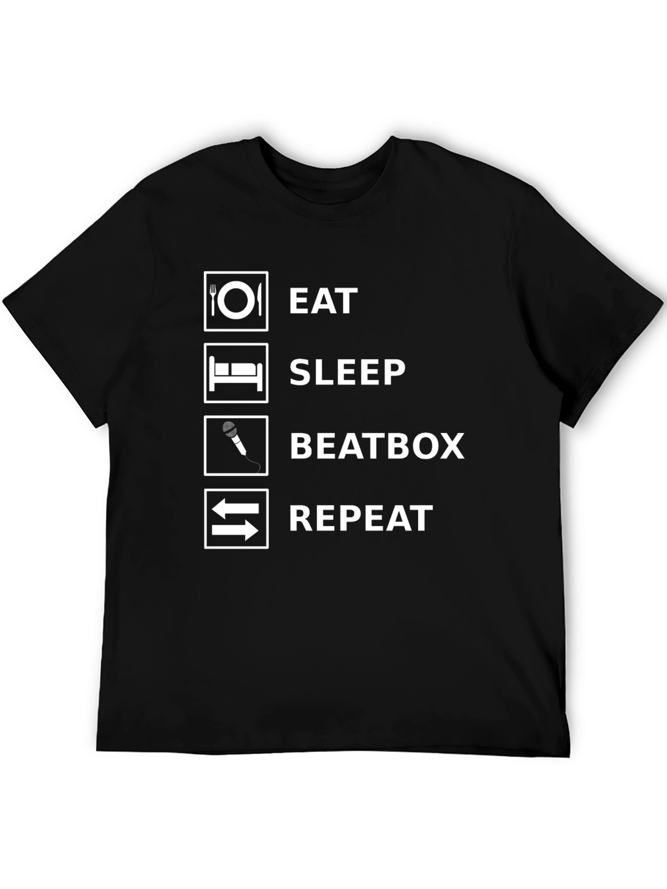 Black Eat Sleep Beatbox Repeat Graphic T-Shirt view 5