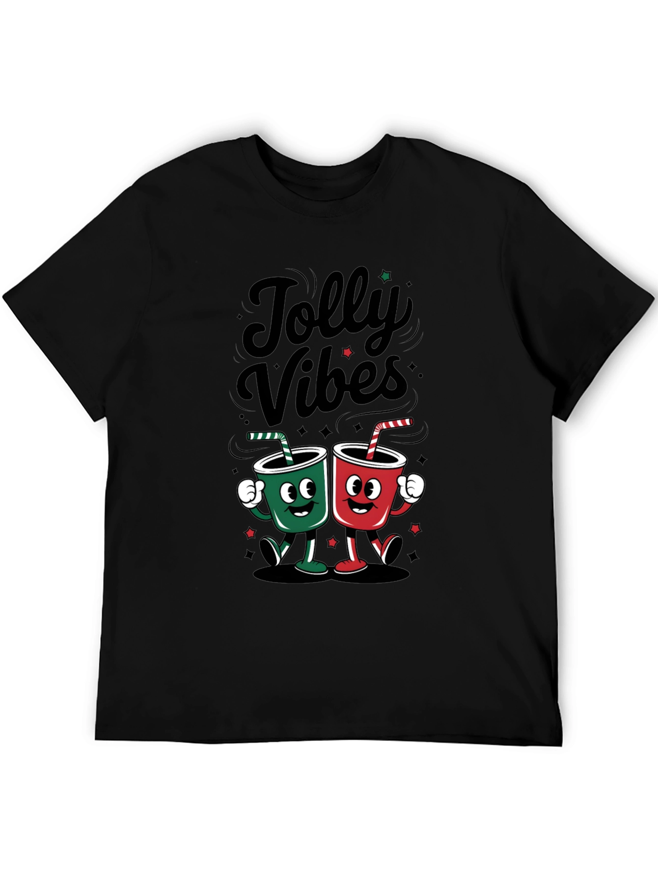 Black Jolly Vibes Graphic Tee view 5