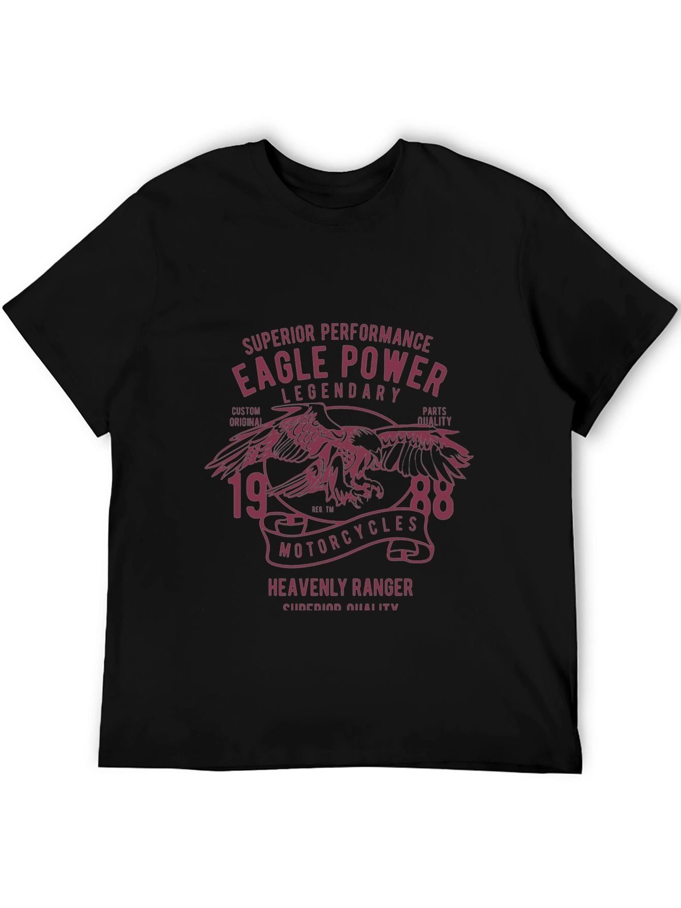 Black Eagle Power Motorcycle T-Shirt - Legendary Design view 5