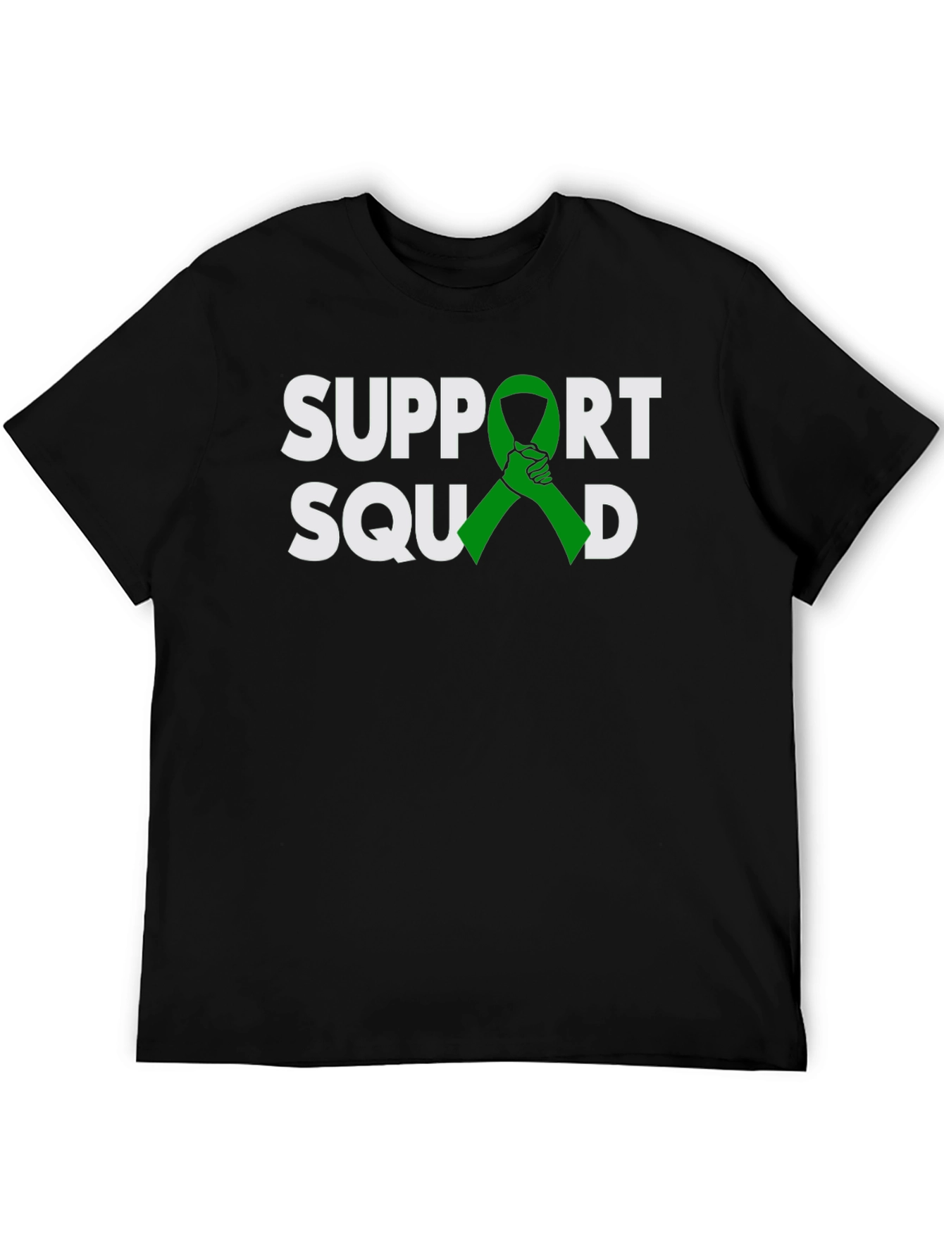 Black Support Squad Green Ribbon Graphic T-Shirt view 5