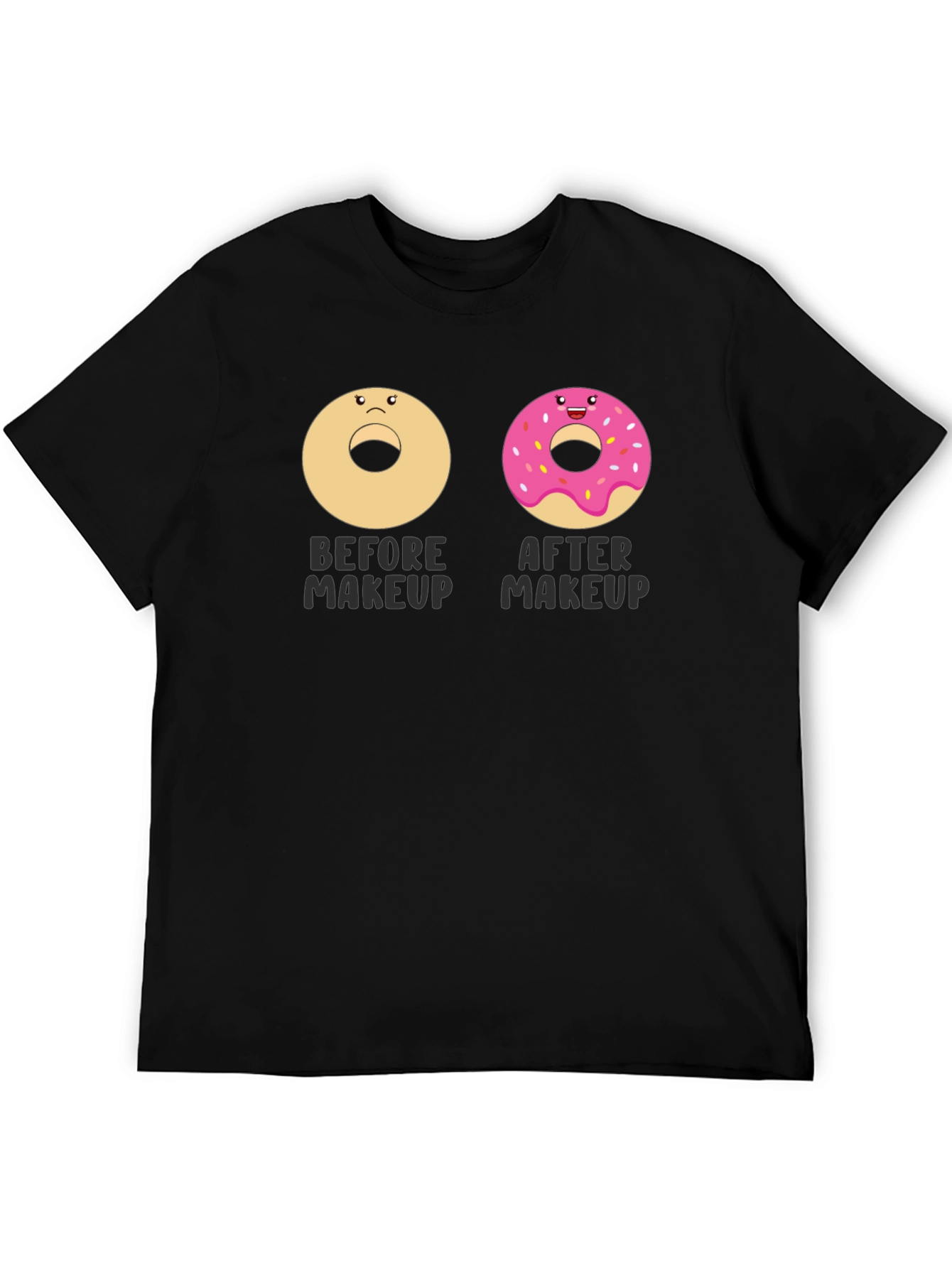 Black Donut Makeup Funny T-Shirt, Graphic Tee view 5
