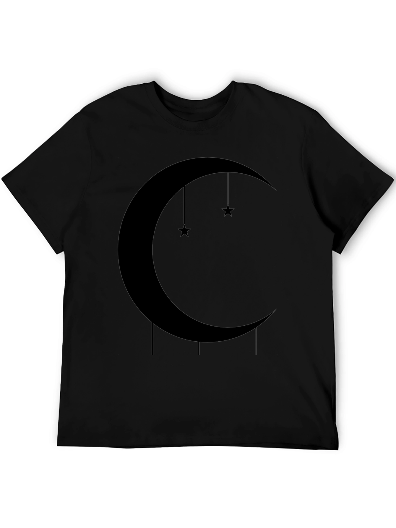 Black Celestial Crescent Moon & Stars Graphic Tee view 5