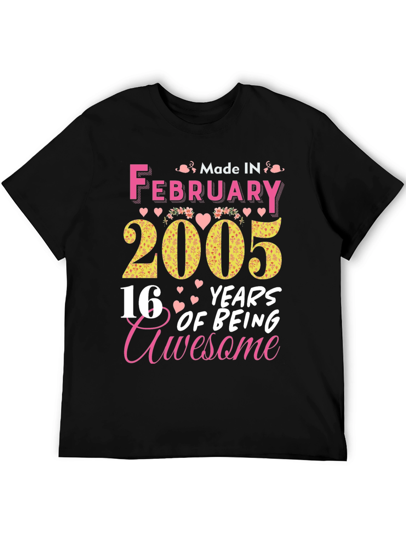 Black February 2005 16 Years Awesome T-Shirt view 5