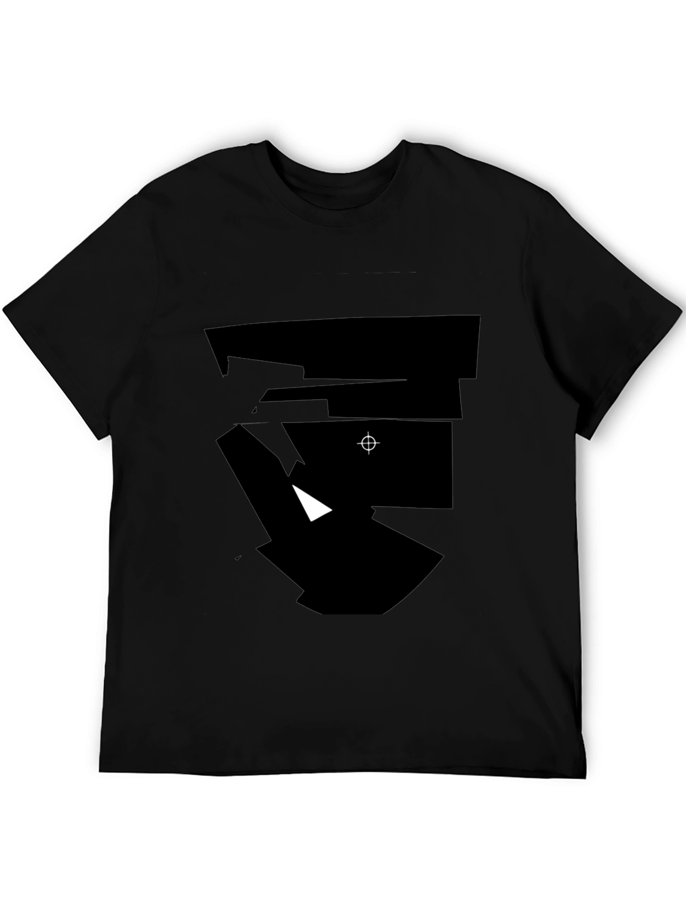 Black Abstract Black Graphic Tee - Modern Casual Wear view 5