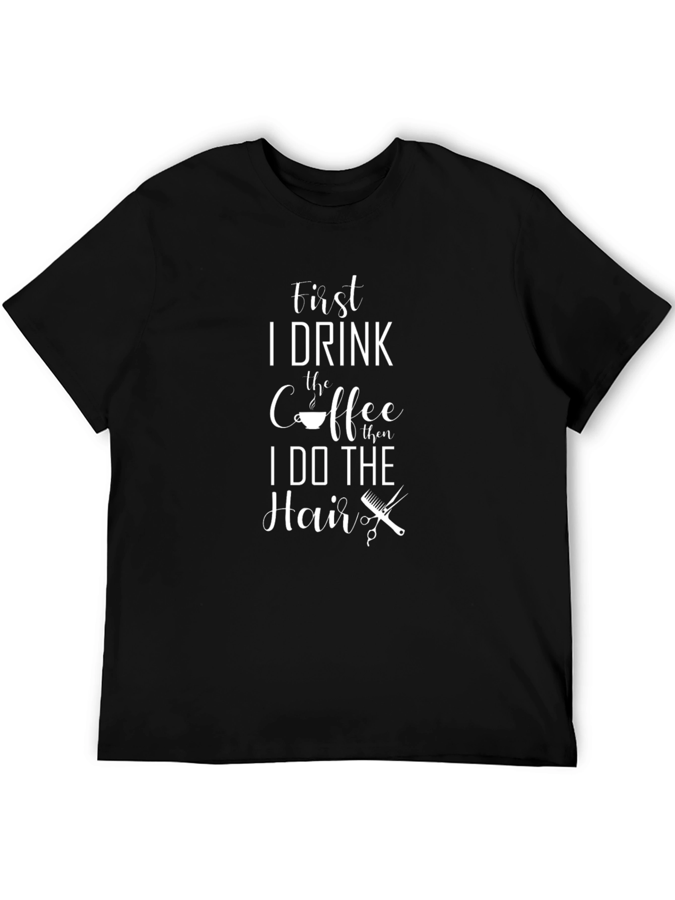 Black Coffee First, Hair Later Graphic Tee view 5