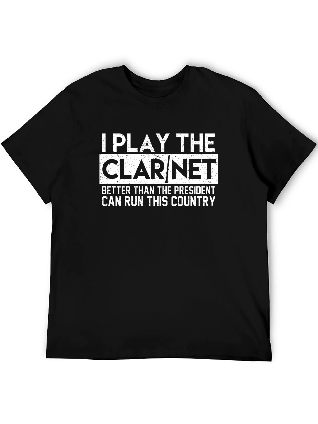 Black Clarinet Player Tee - I Play The Clarinet T-Shirt view 5