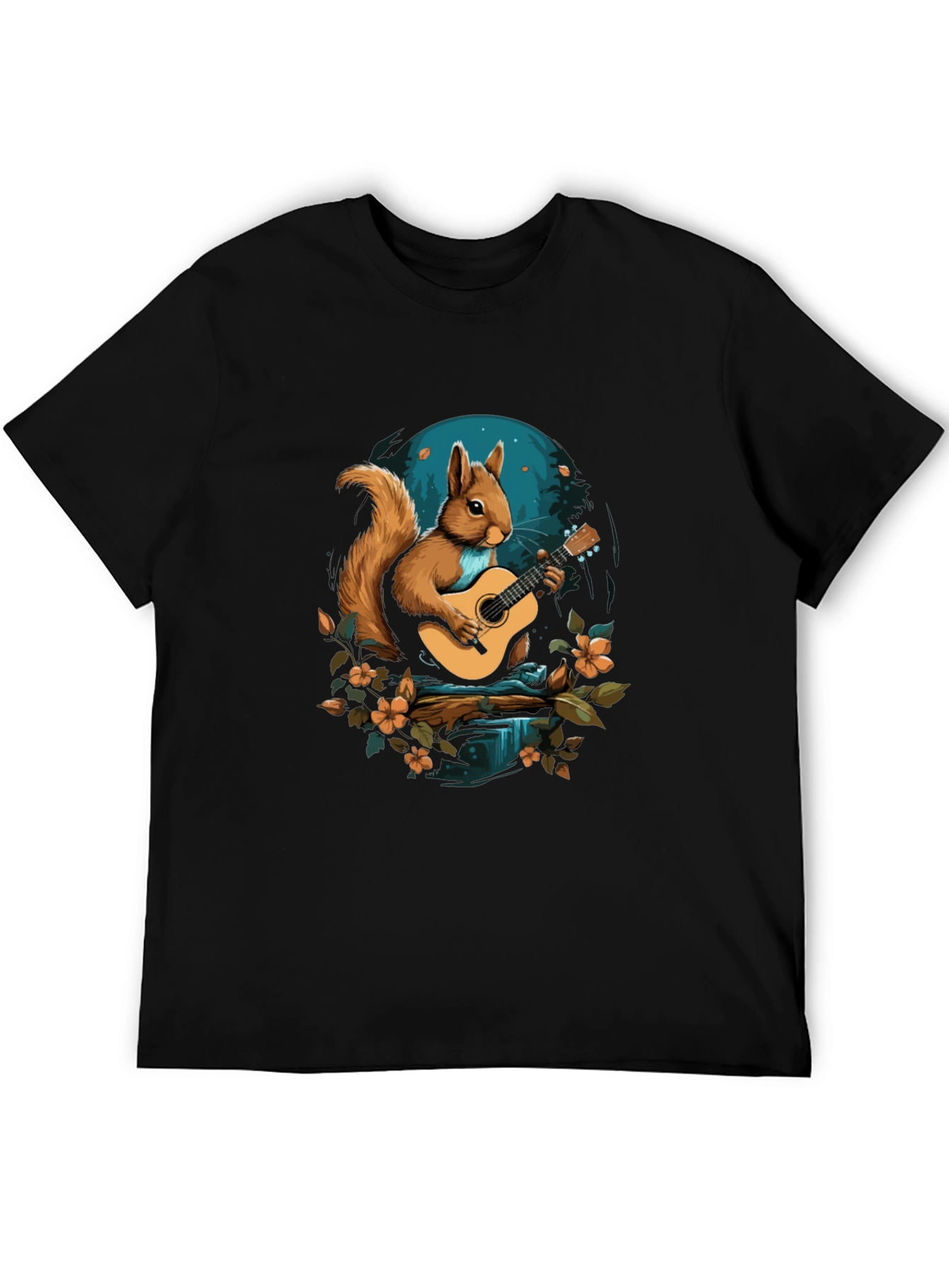 Black Squirrel Guitarist Graphic T-Shirt view 5