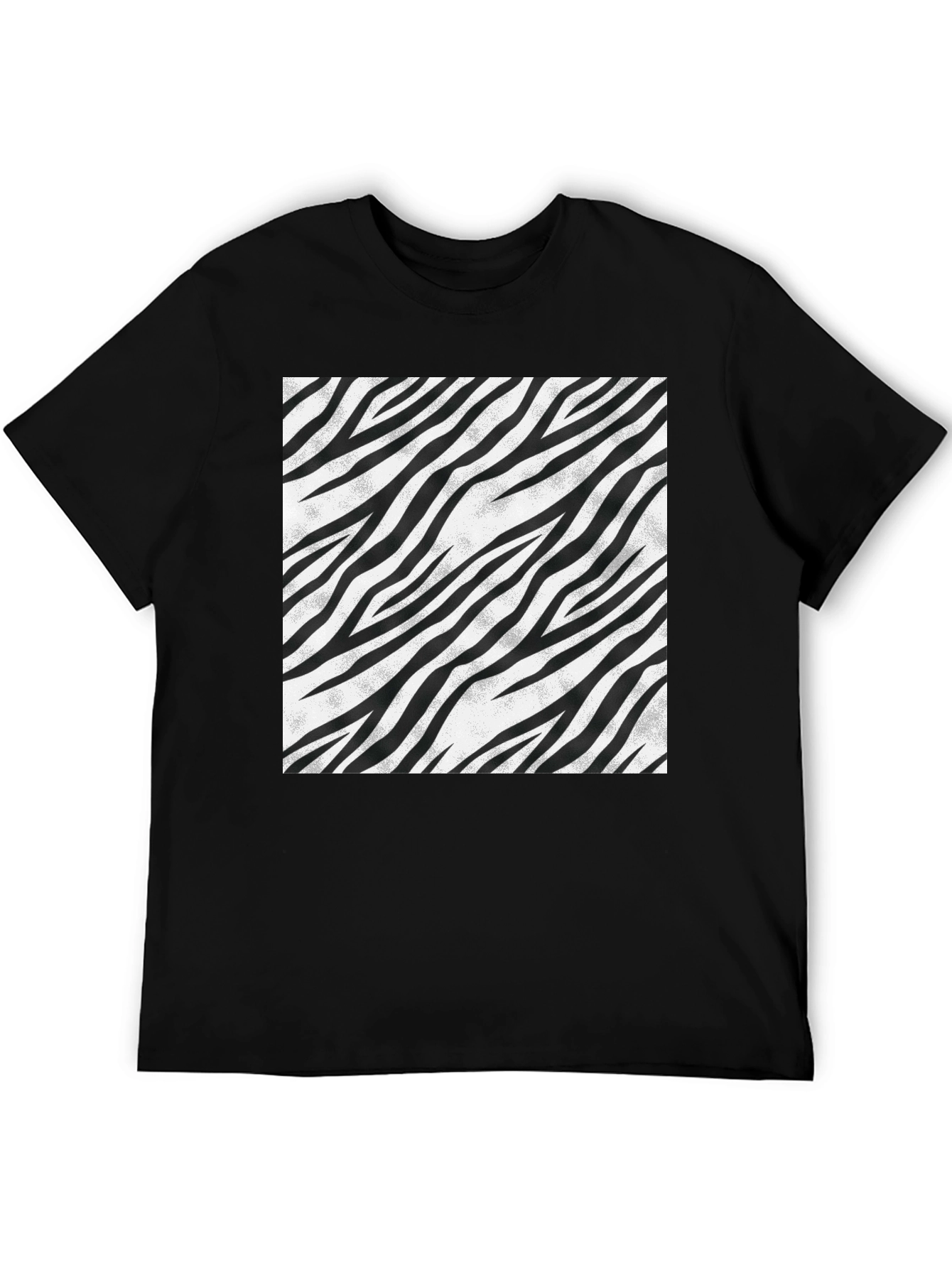 Black Zebra Stripe Graphic Tee - Black view 5