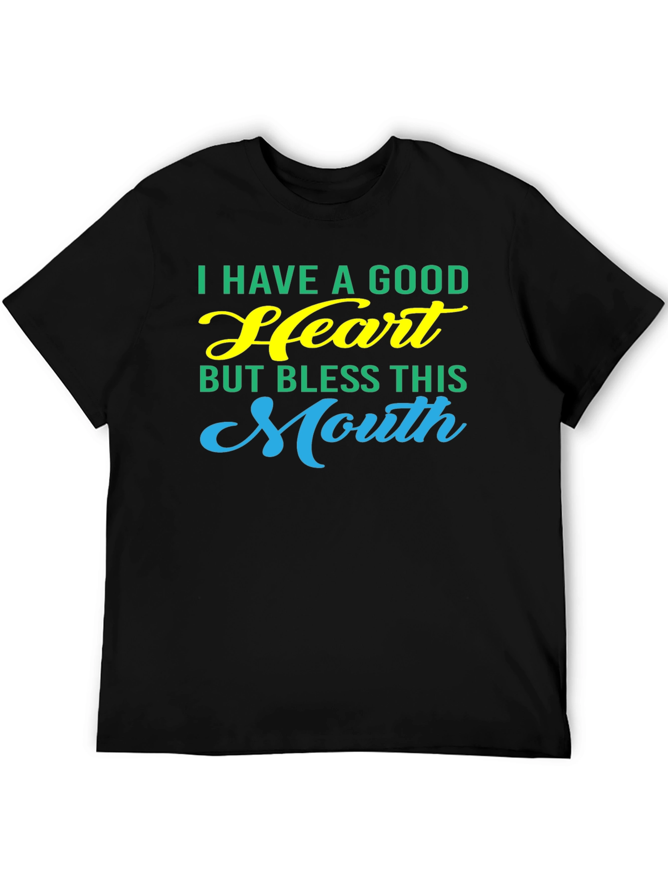 Black Good Heart Bless This Mouth Graphic Tee view 5