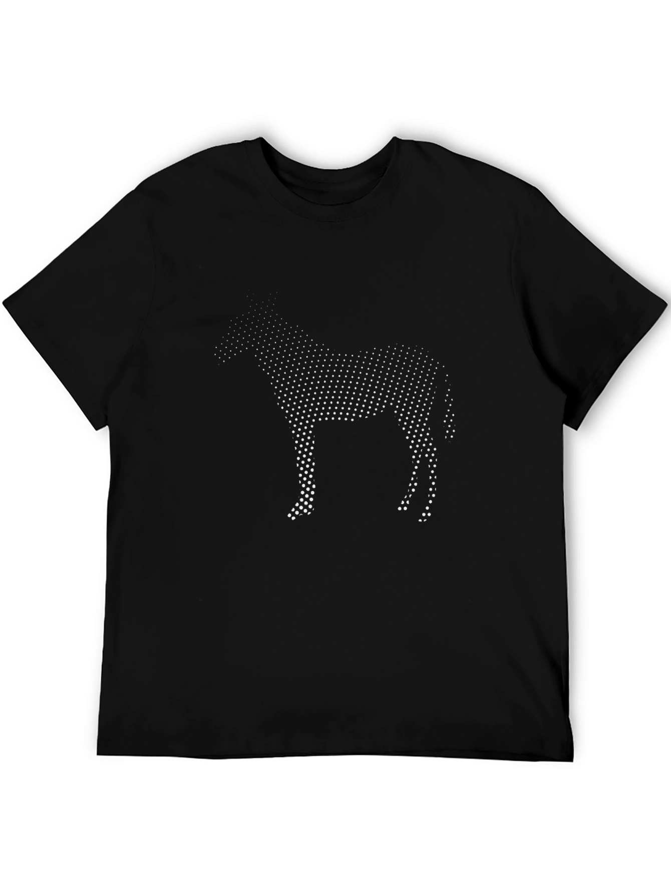 Black Stylish Horse Graphic Black T-Shirt view 5