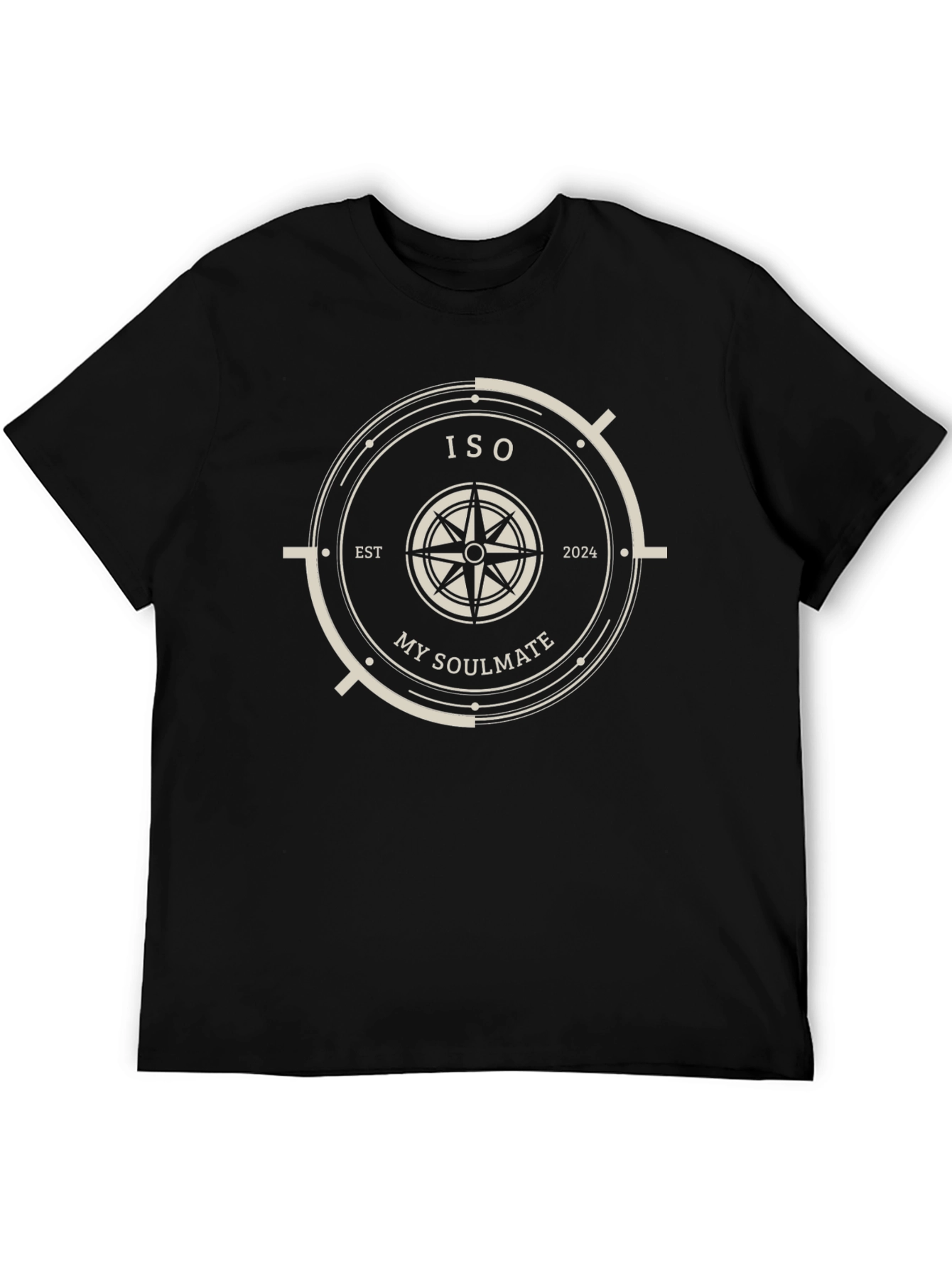 Black ISO My Soulmate Compass Graphic T-Shirt view 5