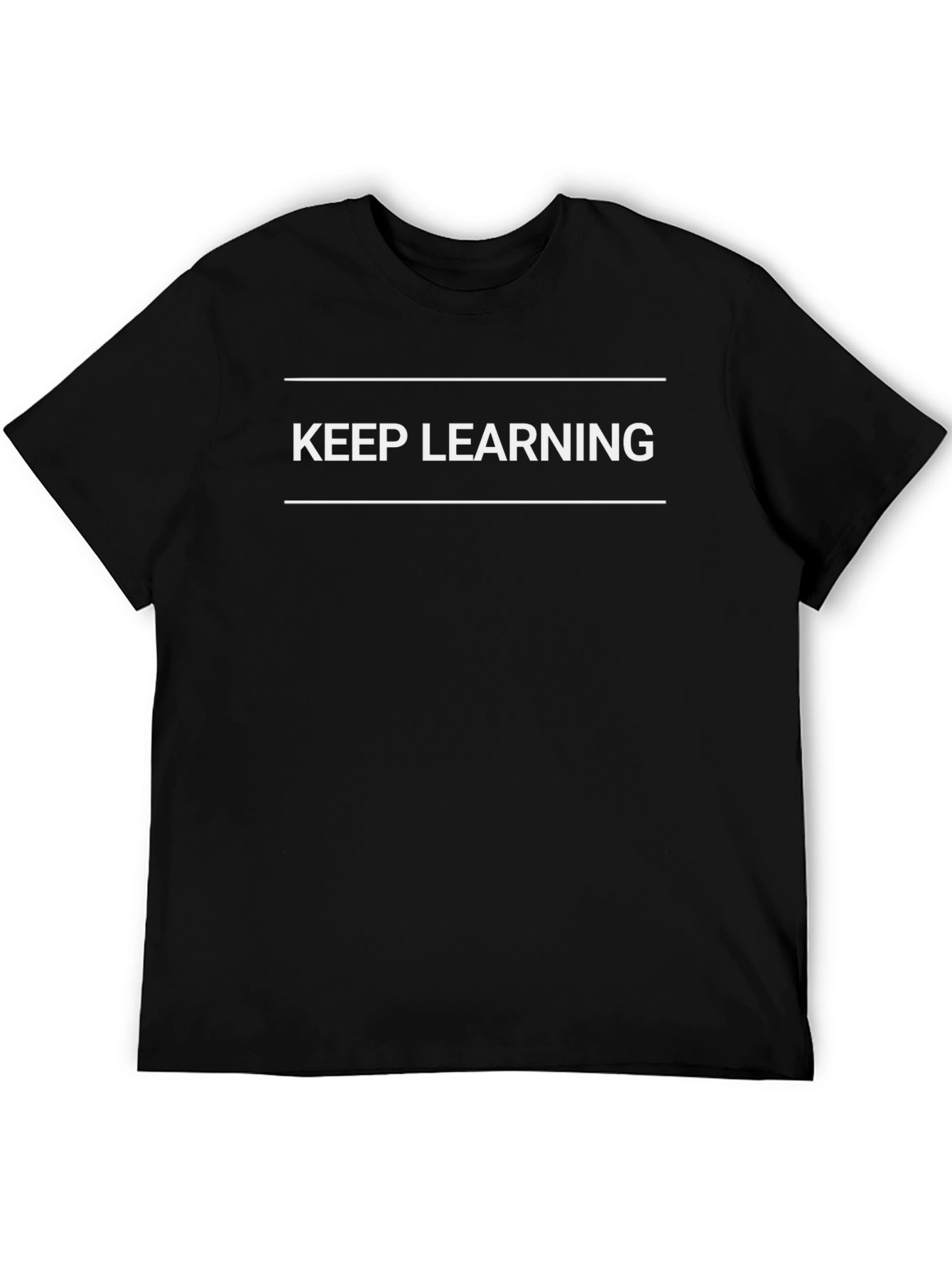 Black Keep Learning Graphic Tee - Black, Casual Style view 5