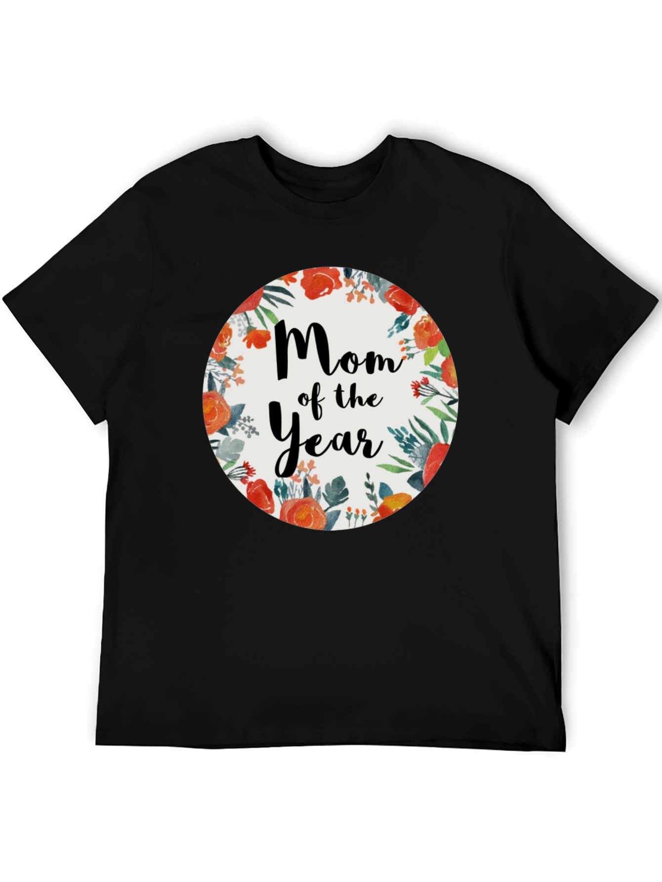 Black Mom of the Year Floral T-Shirt view 5