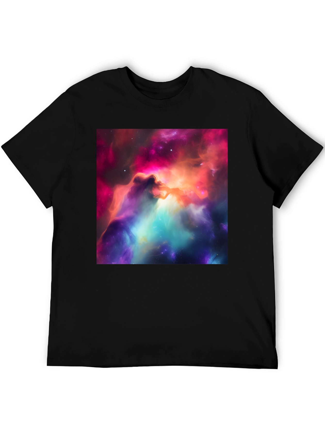 Black Nebula Print Black T-Shirt view 5