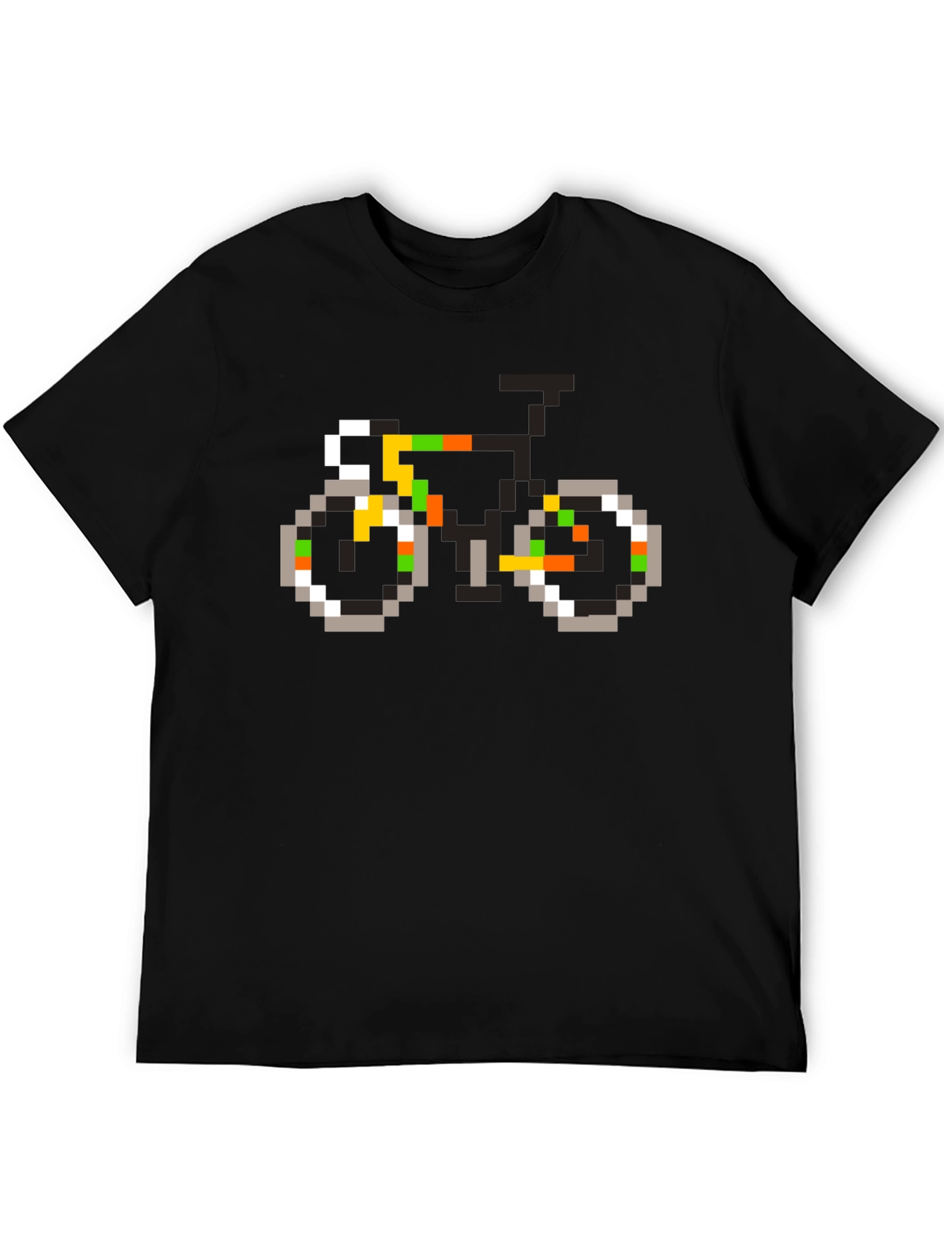 Black Pixel Art Bicycle Graphic Tee - Black view 5