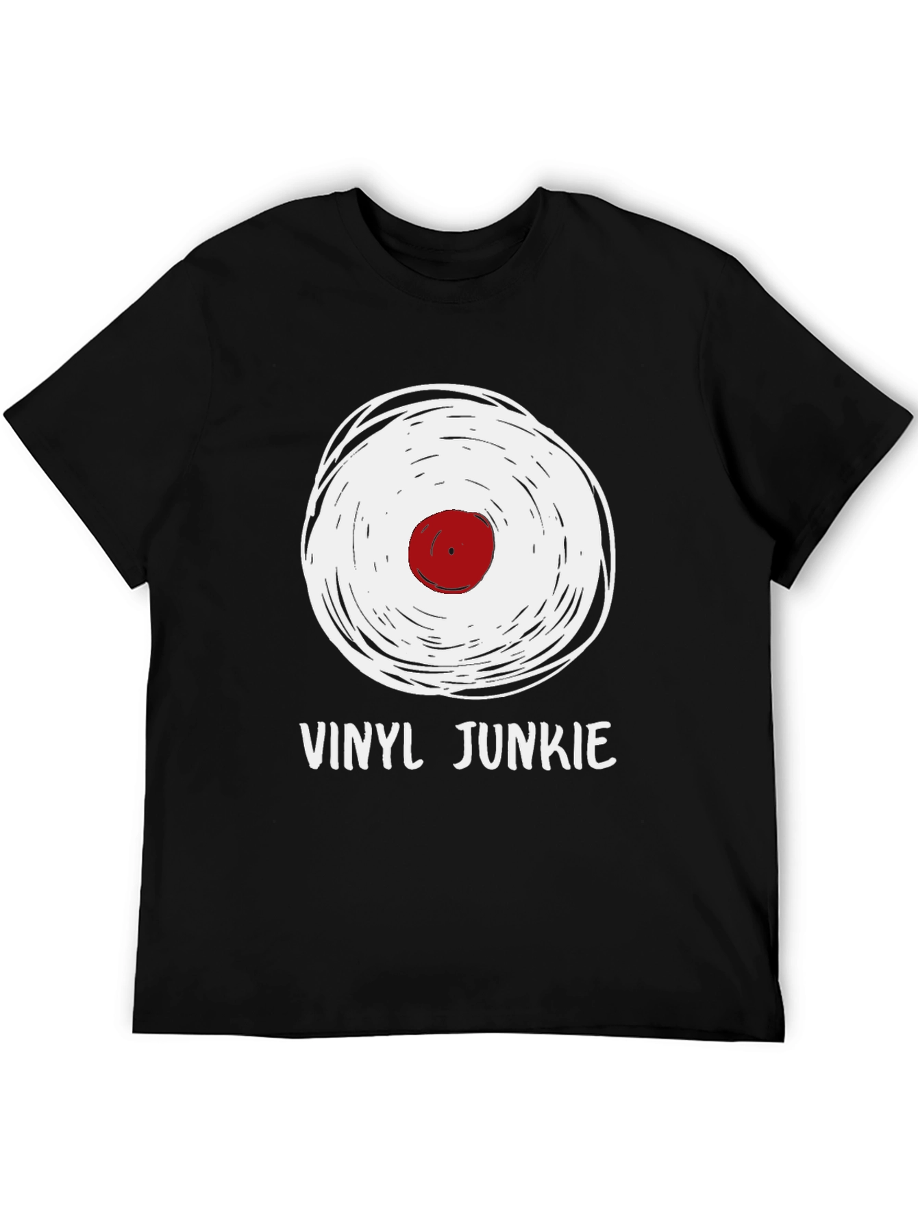 Black Vinyl Junkie Graphic Tee - Music Lover T-Shirt view 5