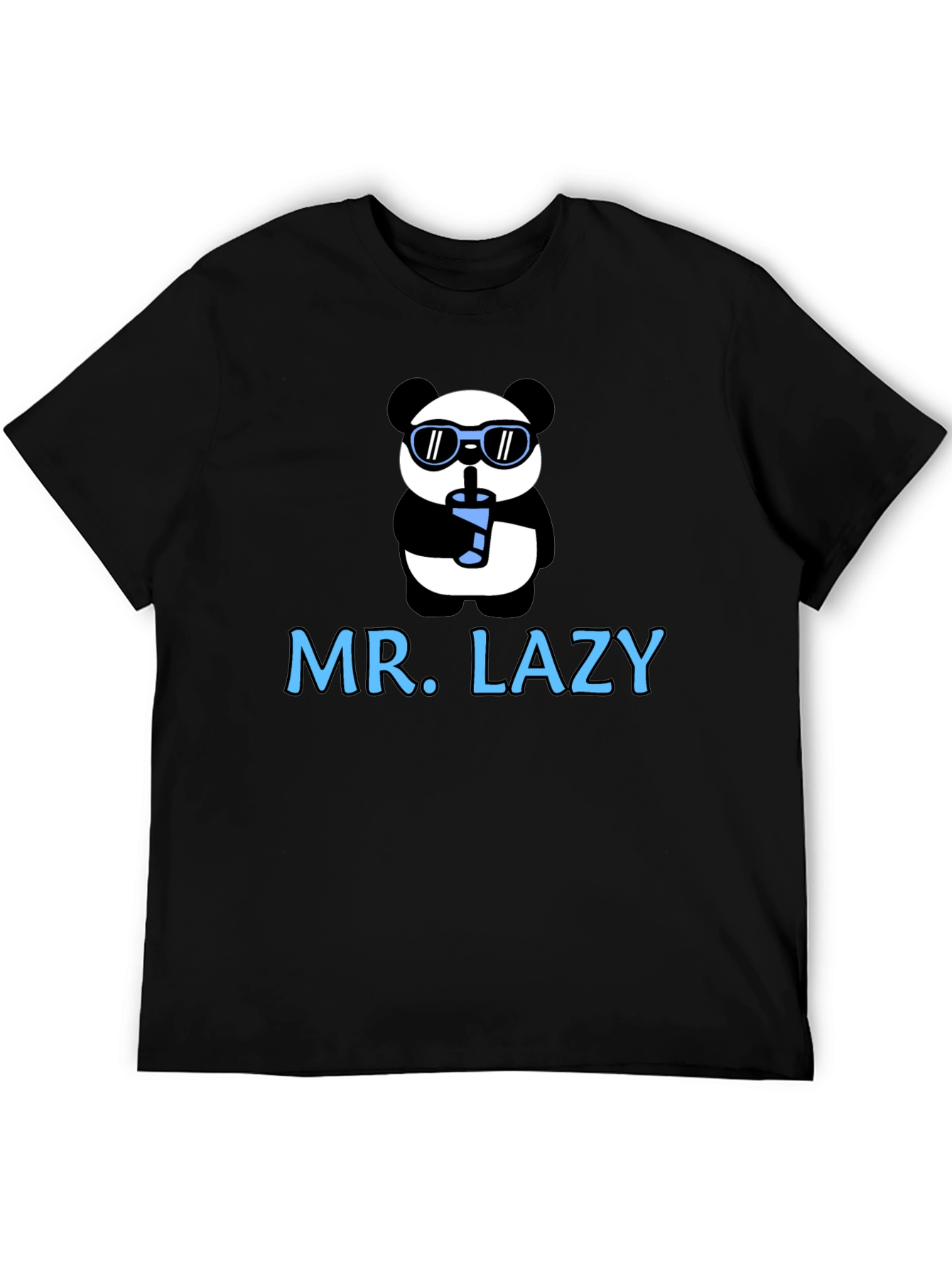 Black Mr. Lazy Panda Graphic T-Shirt view 5