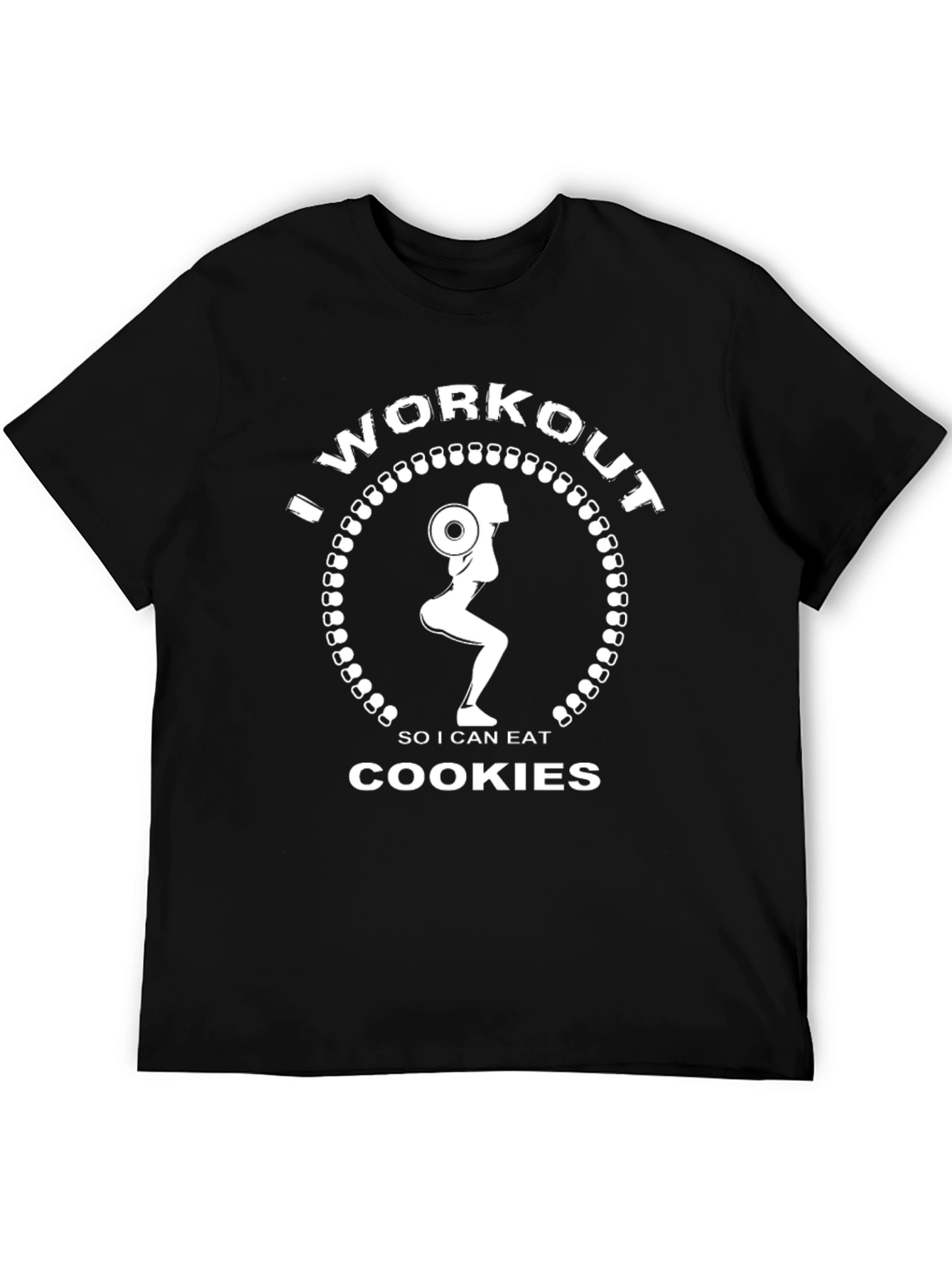 Black Workout Motivation Tee - Eat Cookies view 5