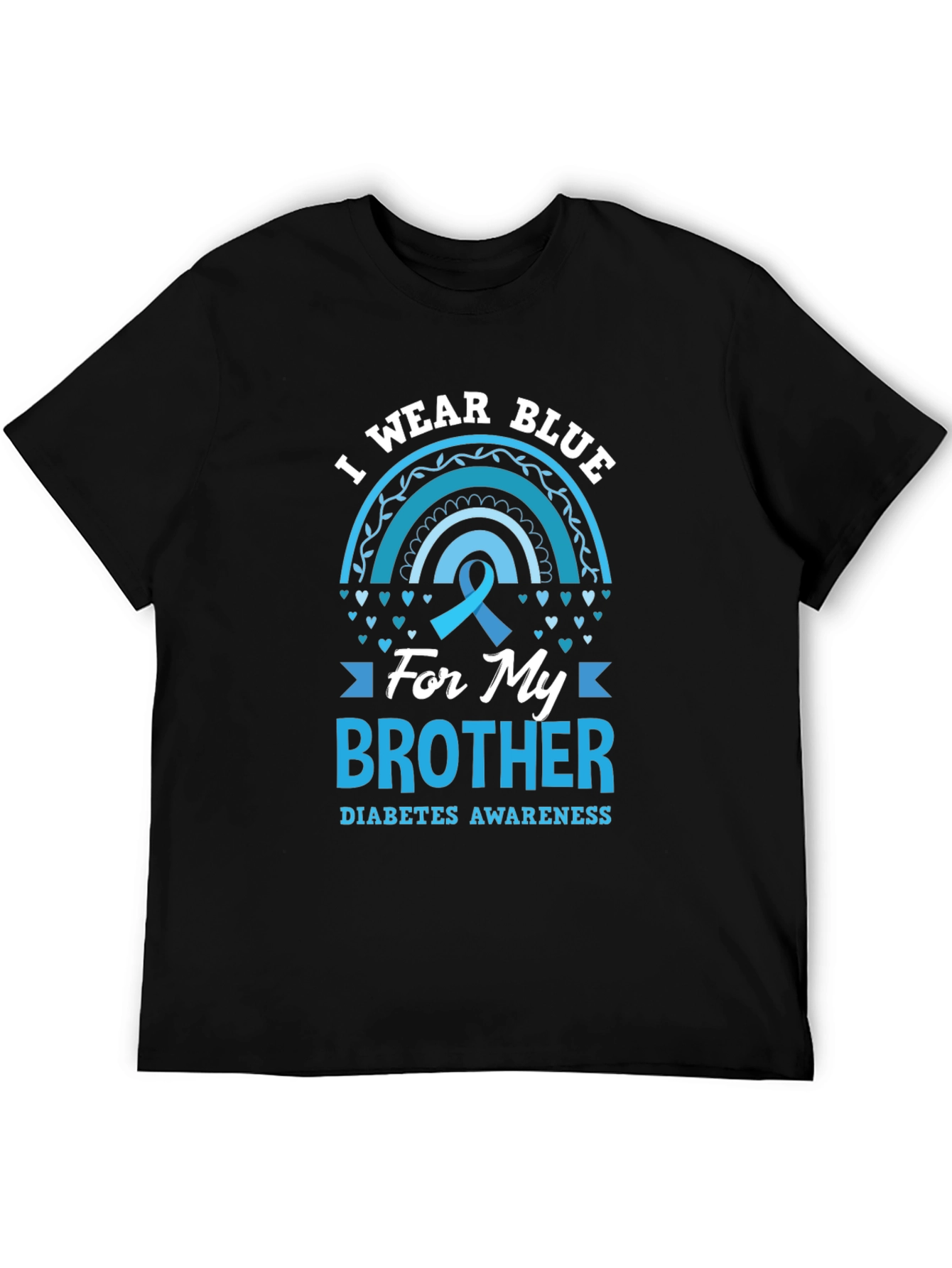 Black Diabetes Awareness Brother T-Shirt view 5