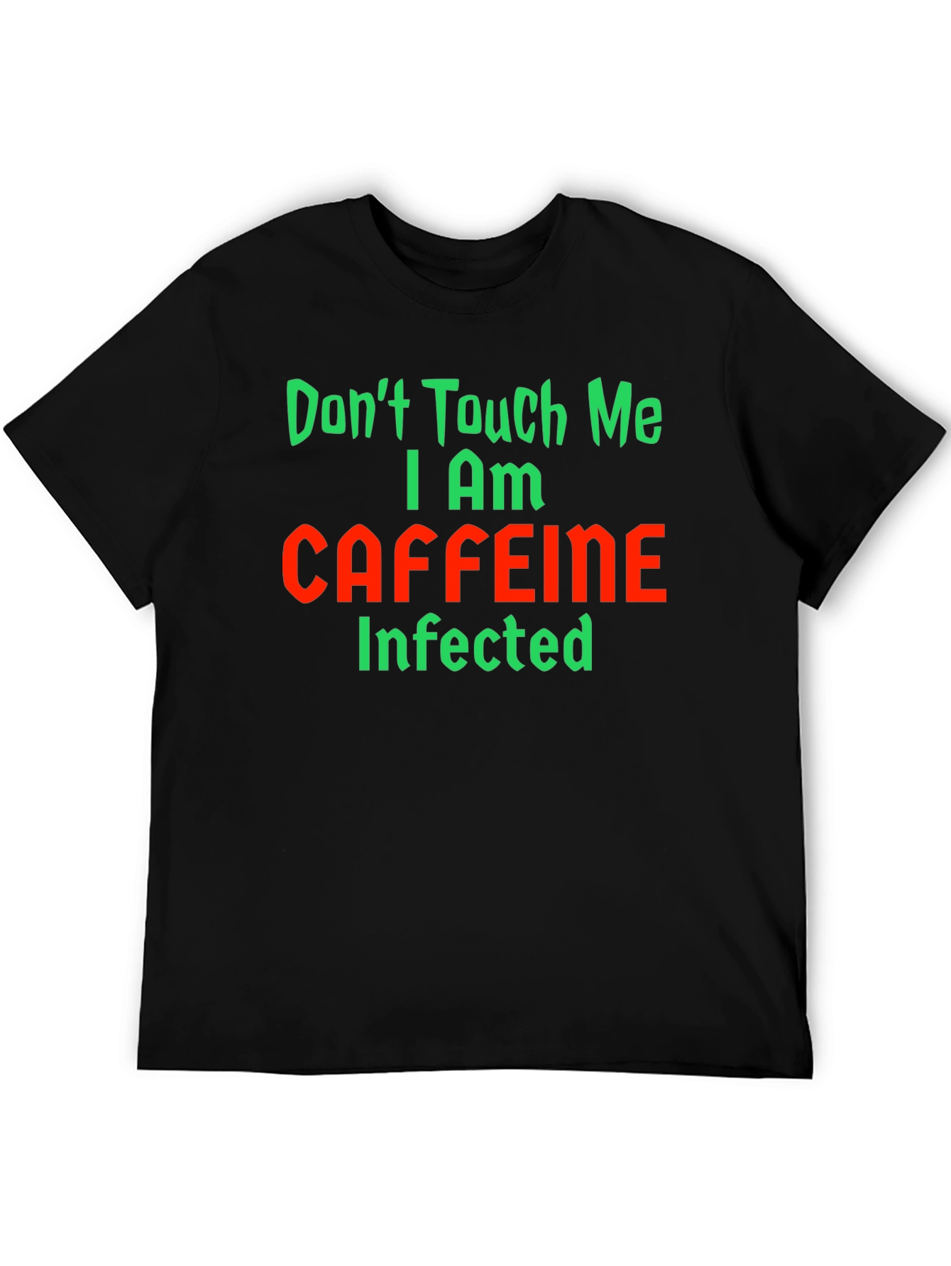 Black Caffeine Infected Graphic T-Shirt - Funny Novelty Tee view 5