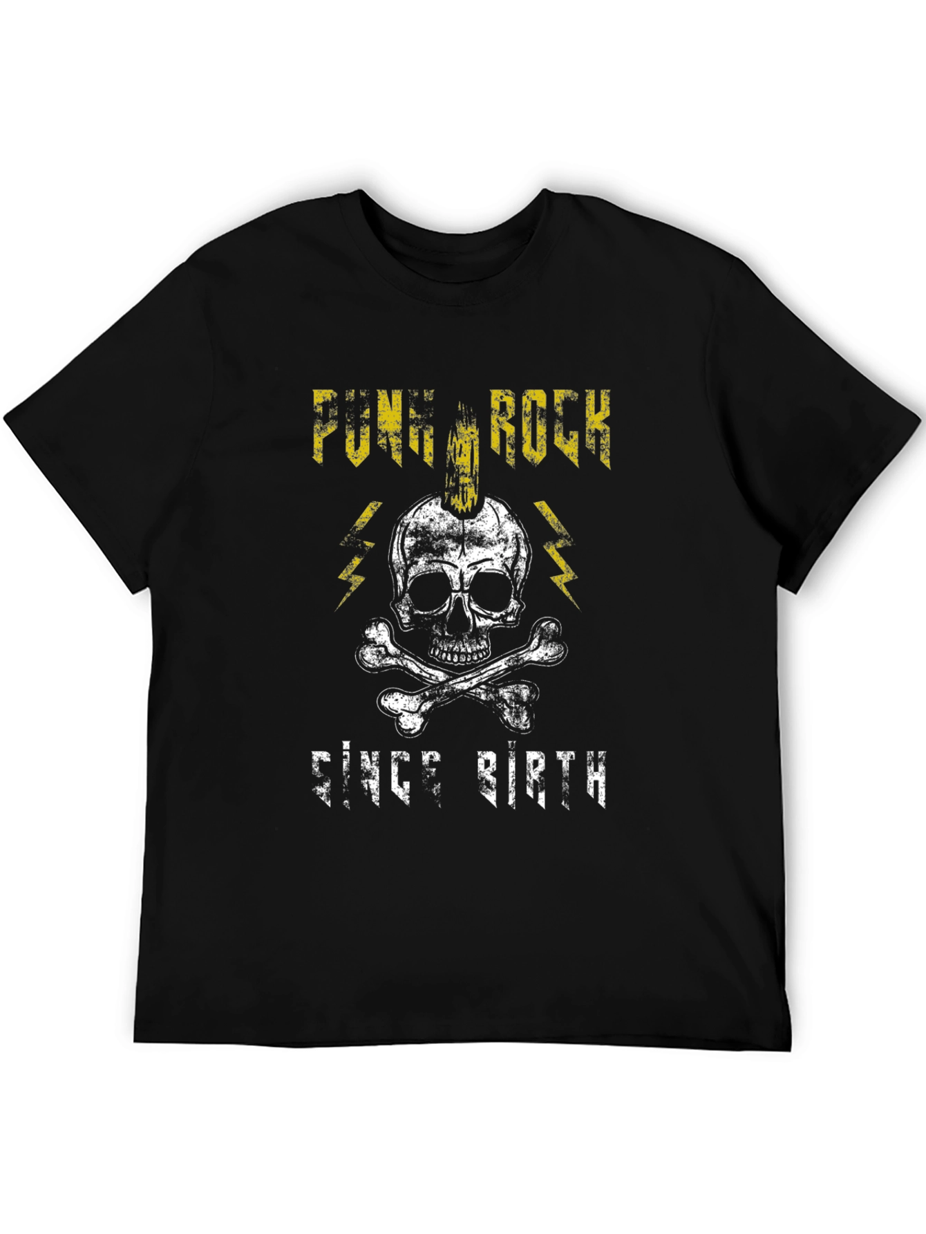 Black Punk Rock Since Birth Black Graphic T-Shirt view 5