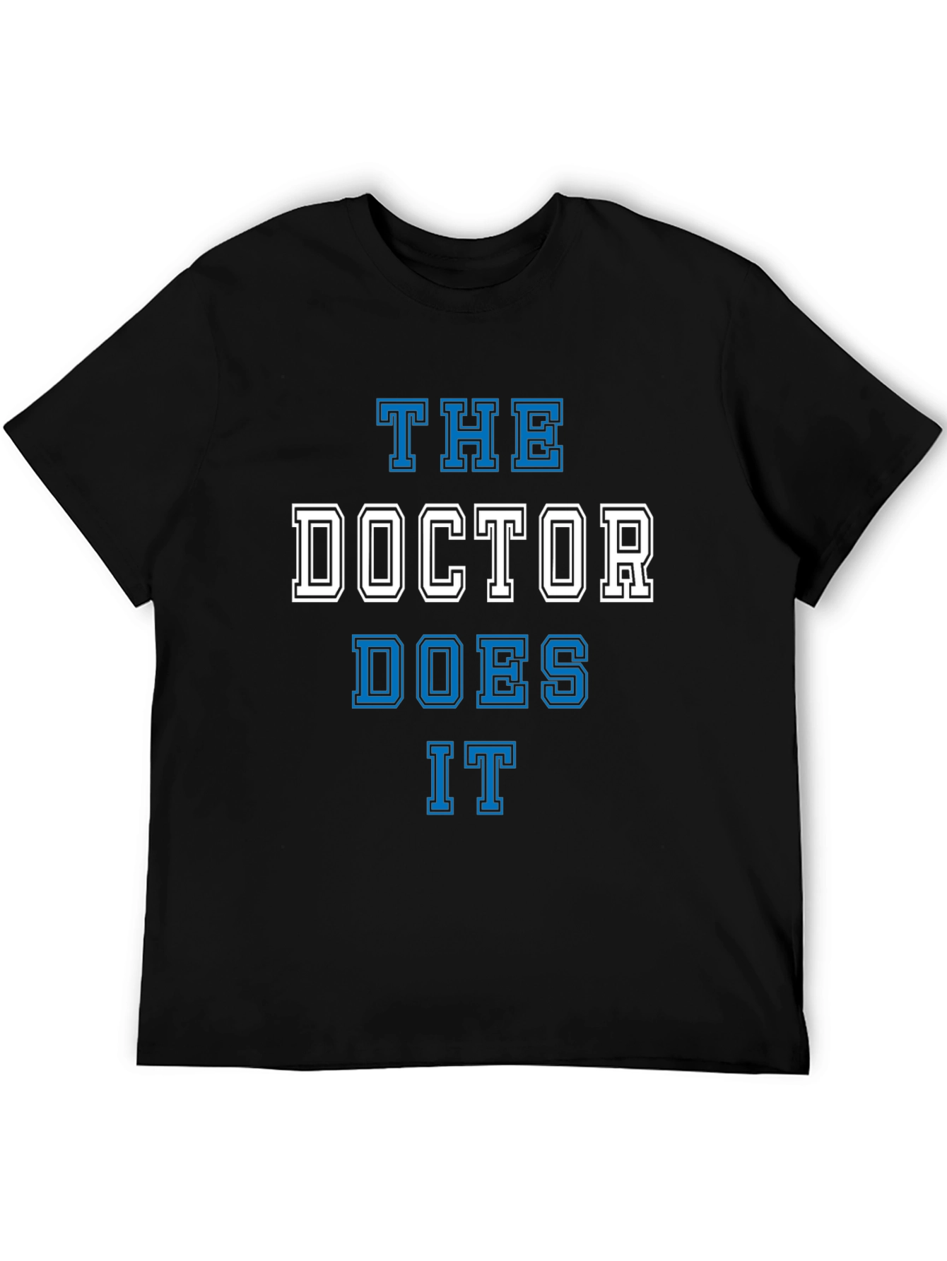 Black The Doctor Does It T-Shirt - Black Cotton Tee view 5