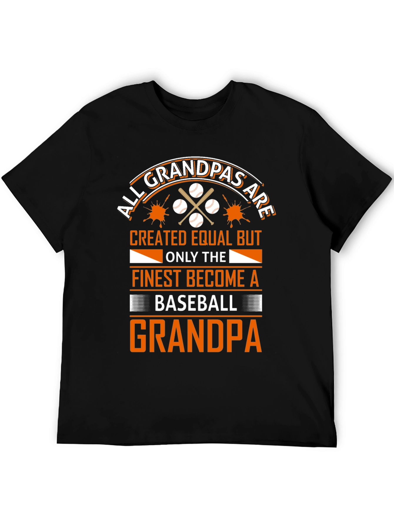 Black Baseball Grandpa T-Shirt - All Grandpas Created Equal view 5