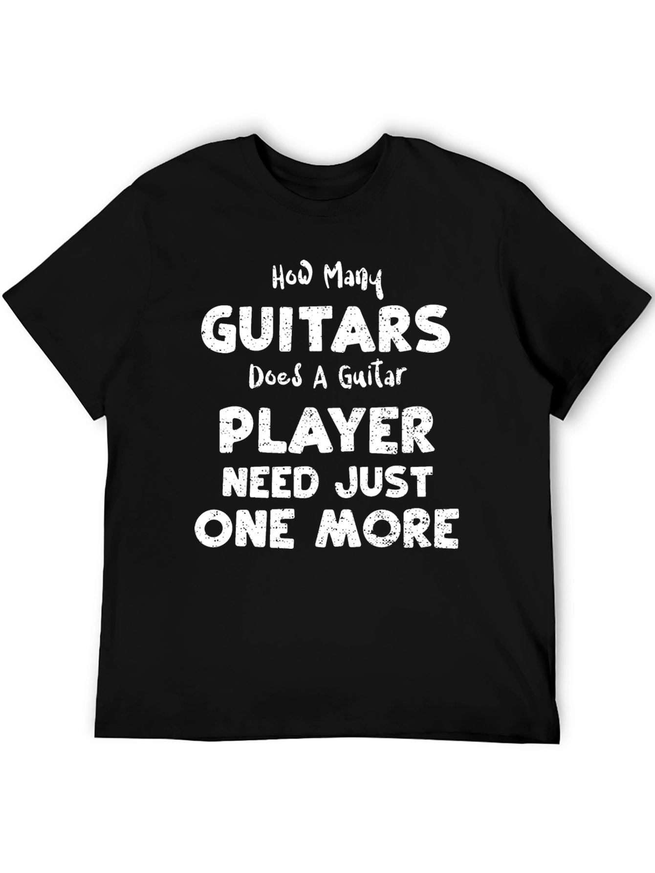 Black Guitar Player T-Shirt - One More Guitar view 5