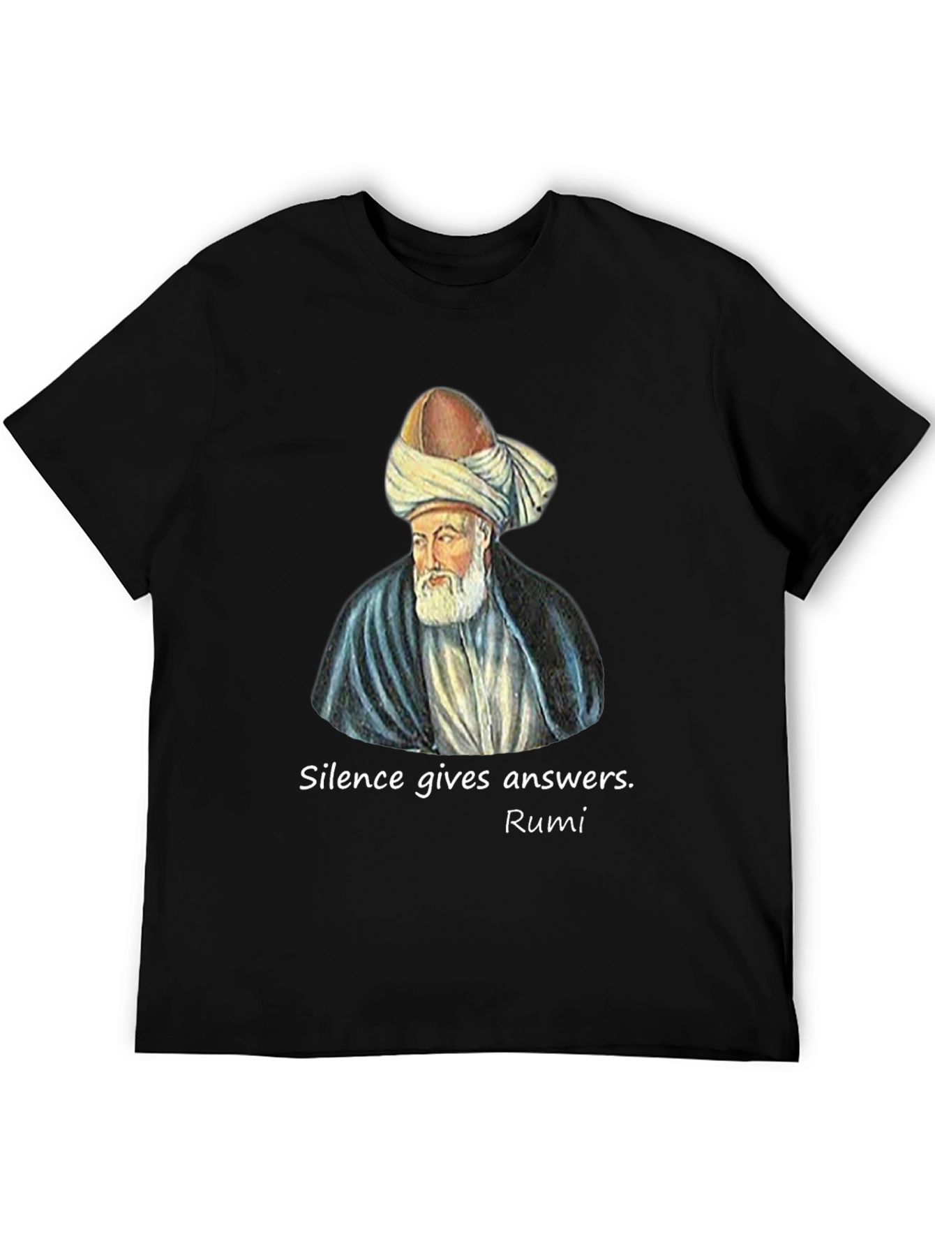 Rumi Quote Graphic T-Shirt - Silence Gives Answers - 5
