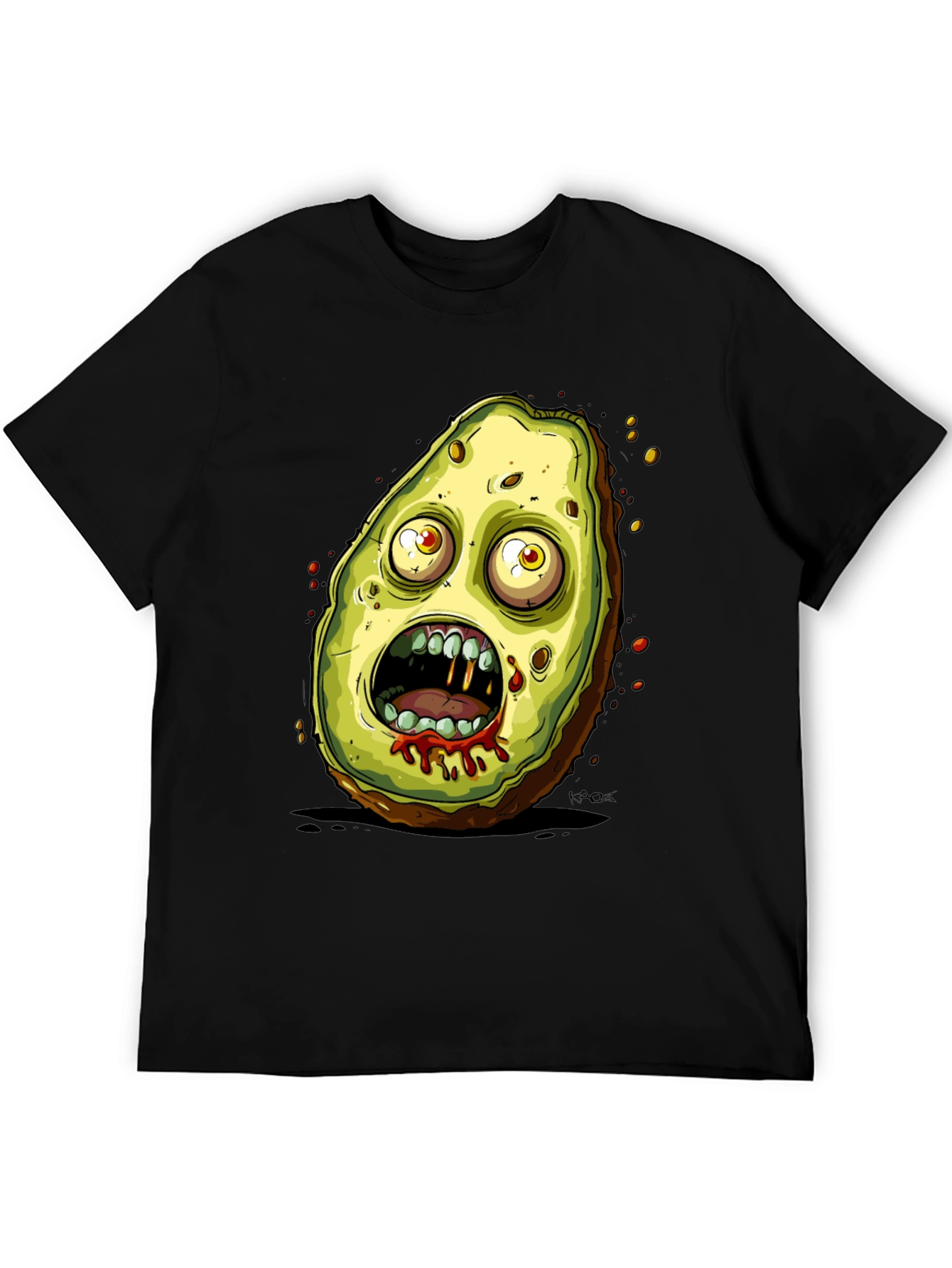 Black Zombie Avocado Graphic Tee - Black view 5