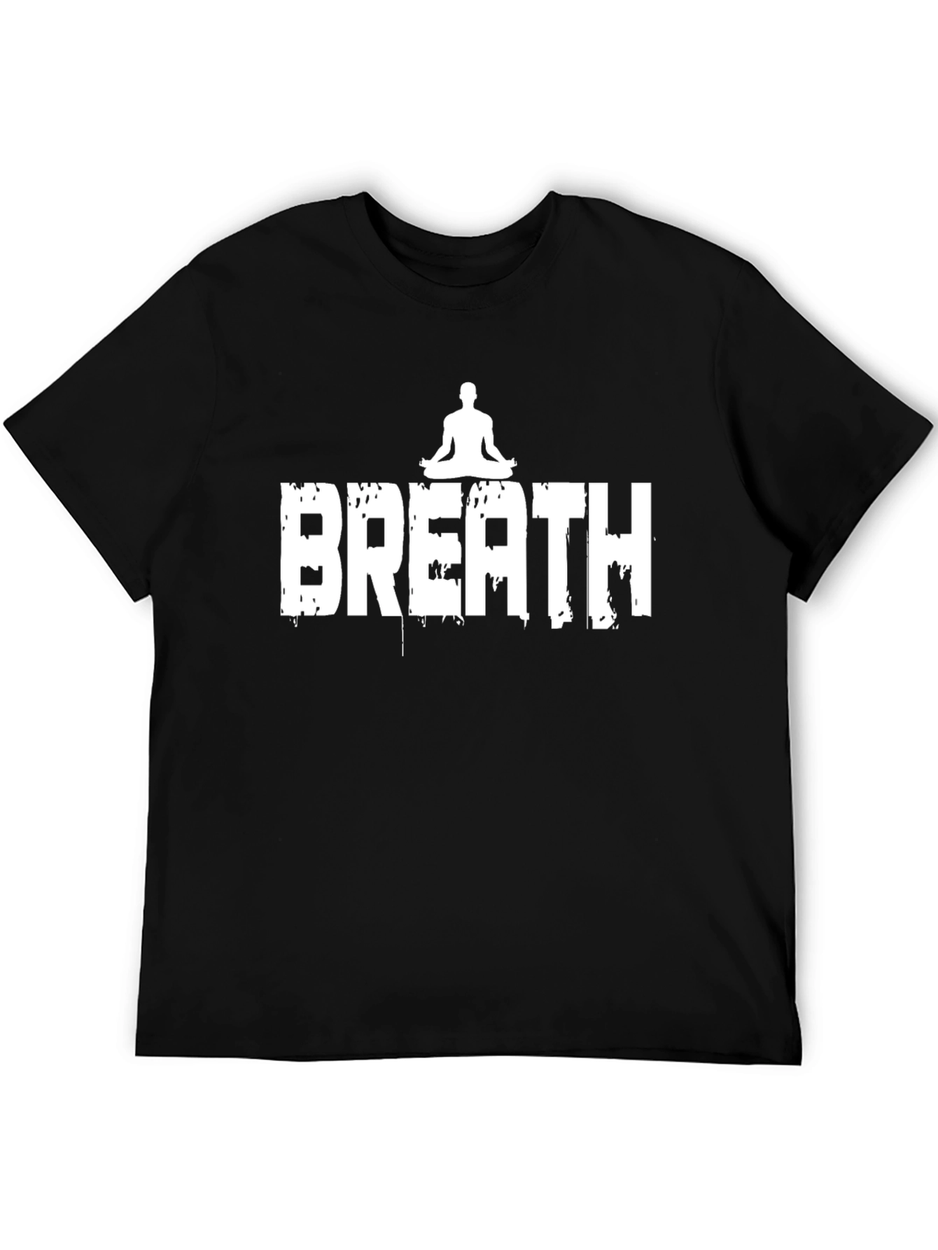Black Breath Yoga Graphic Tee - Black Cotton T-Shirt view 5
