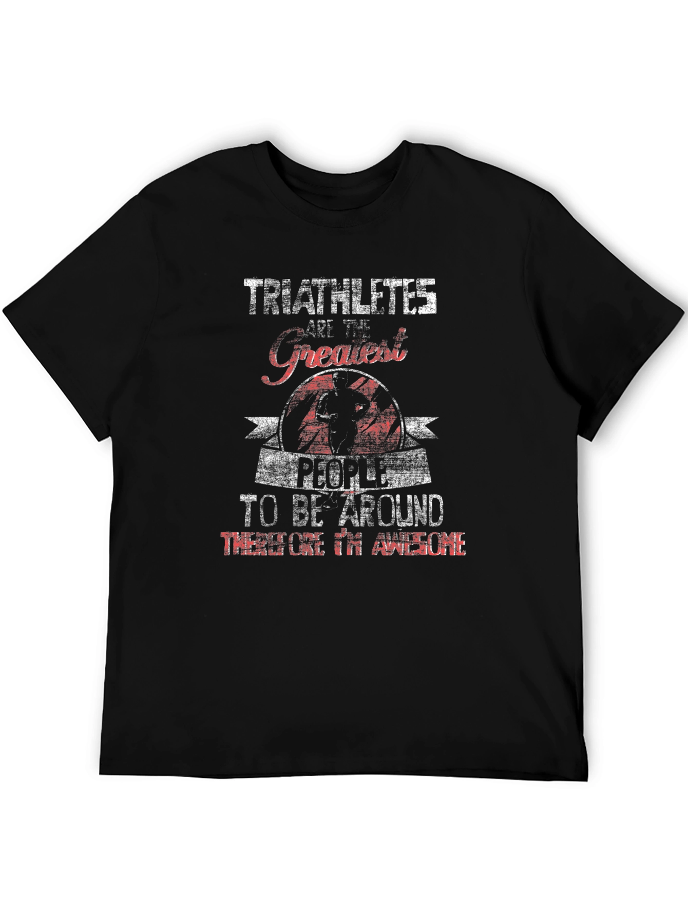 Black Triathlete Graphic Tee - Awesome People Shirt view 5