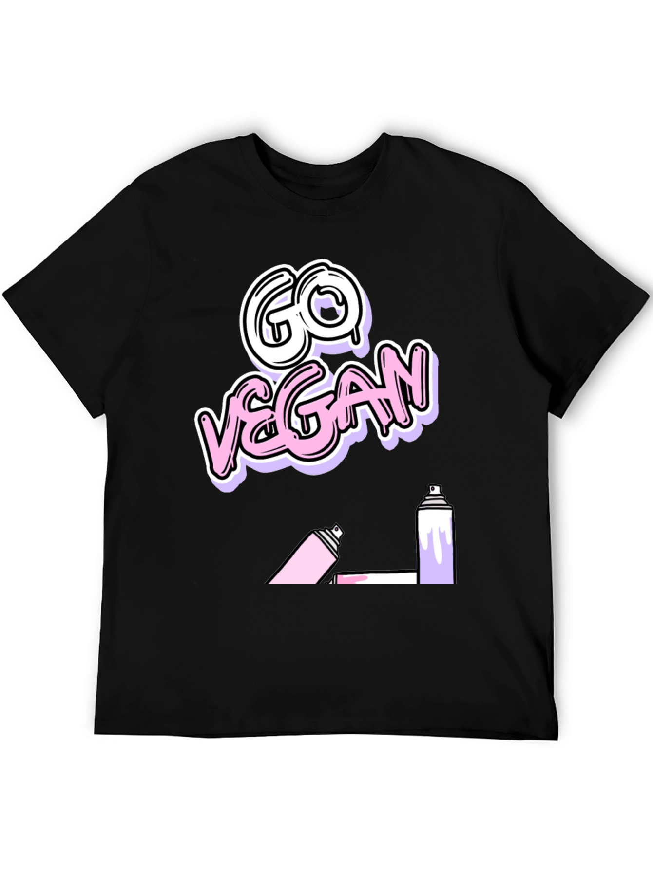 Black Go Vegan Graffiti T-Shirt view 5