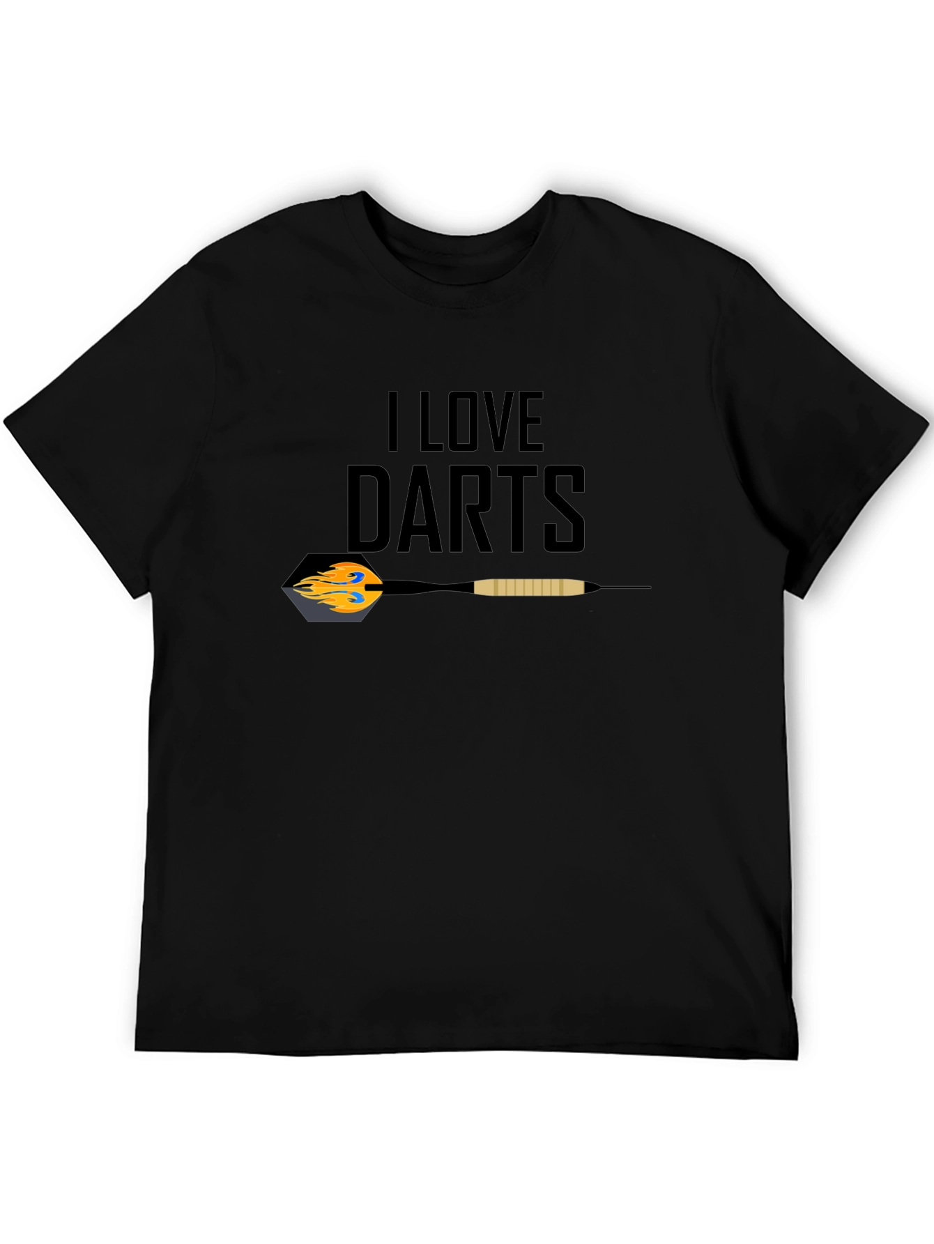 Black I Love Darts Graphic T-Shirt - Black view 5
