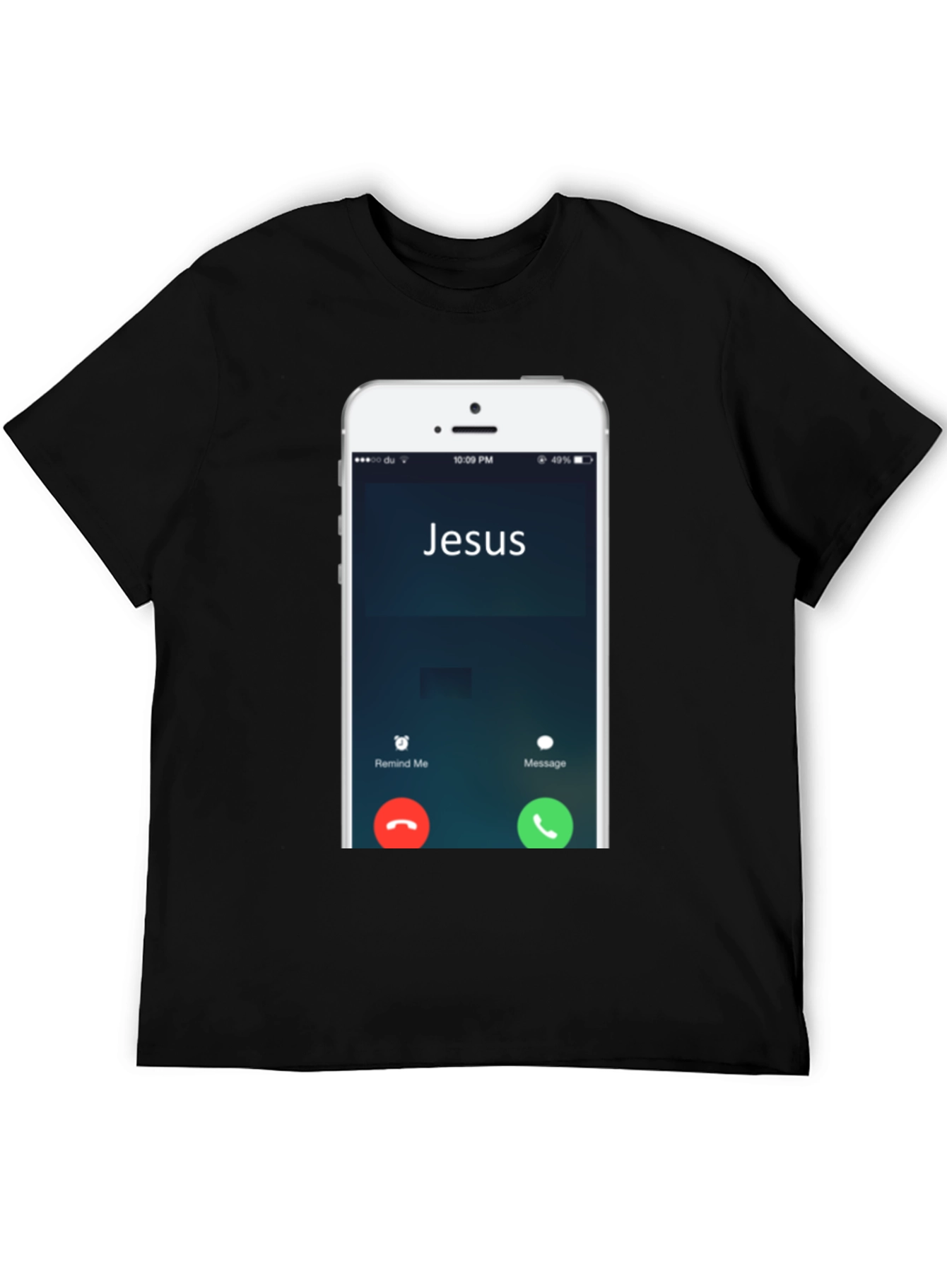 Black Jesus Calling Funny T-Shirt view 5