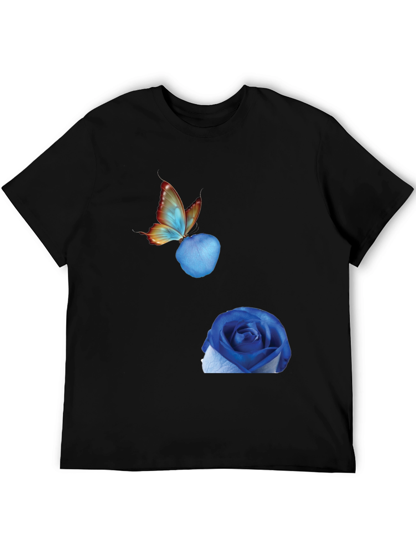 Black Butterfly & Blue Rose Graphic Tee view 5
