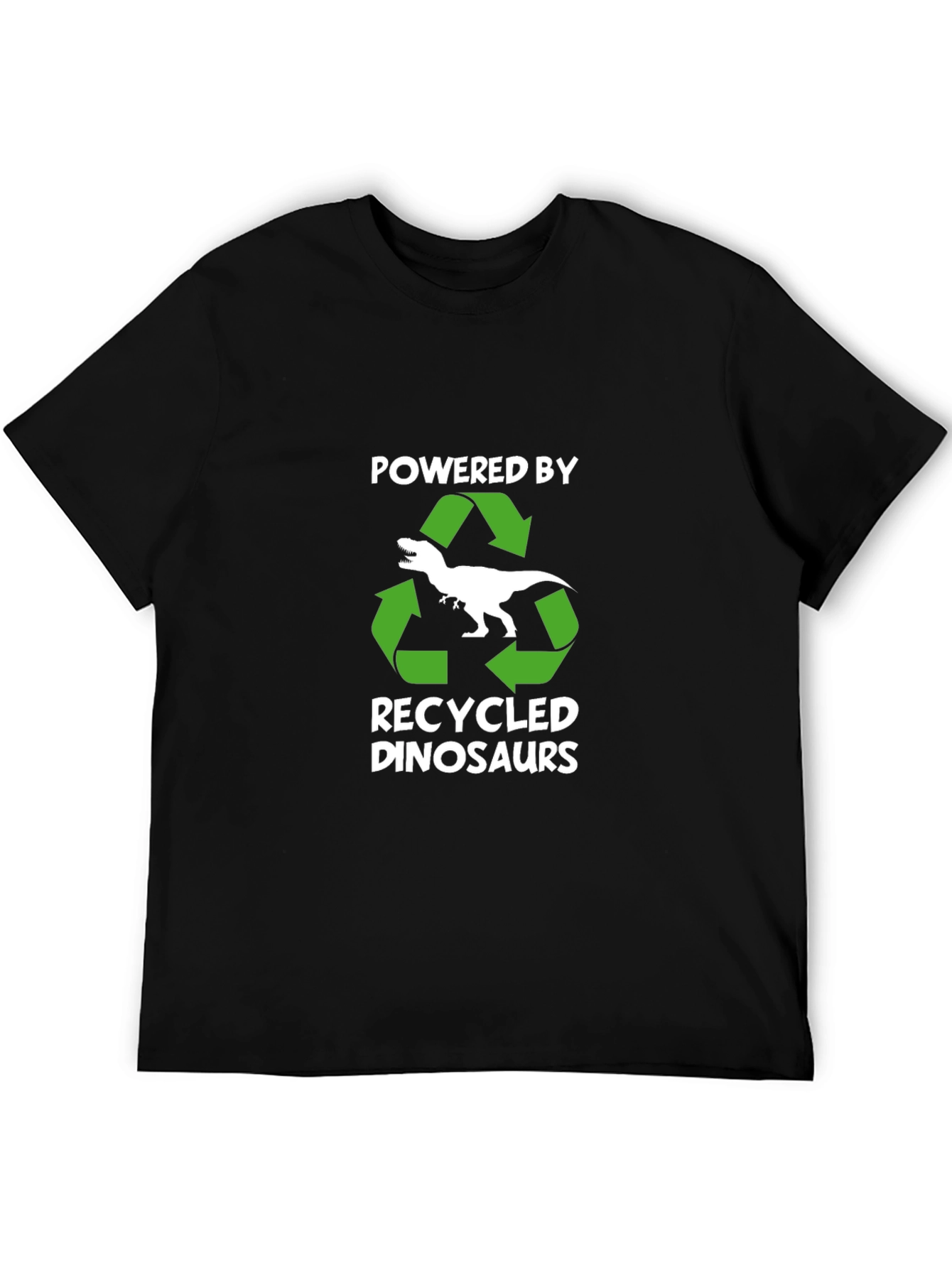 Black Recycled Dinosaur T-Shirt - Funny Graphic Tee view 5