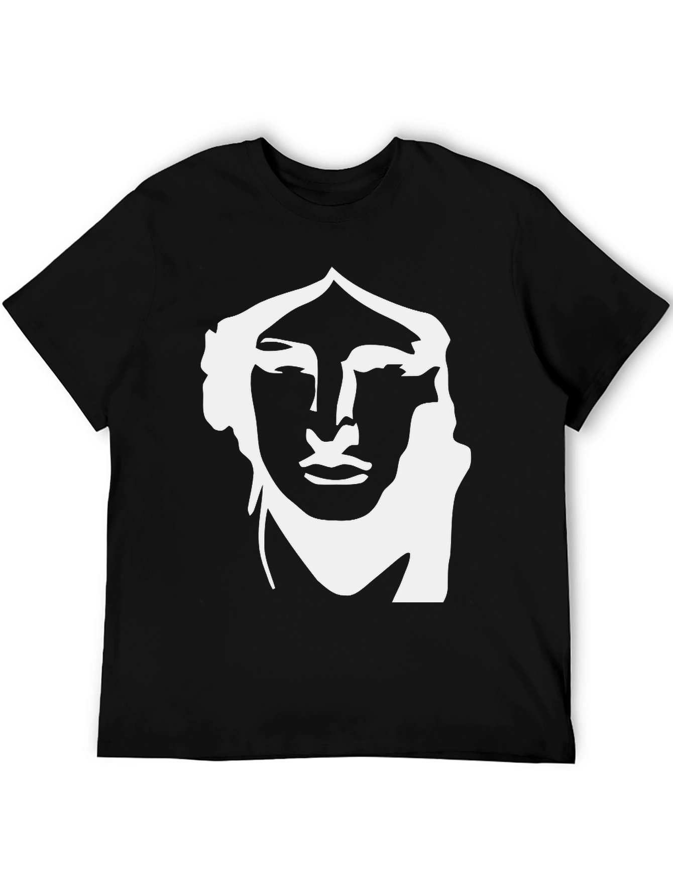 Black Abstract Face Graphic Tee - Modern Unisex T-Shirt view 5