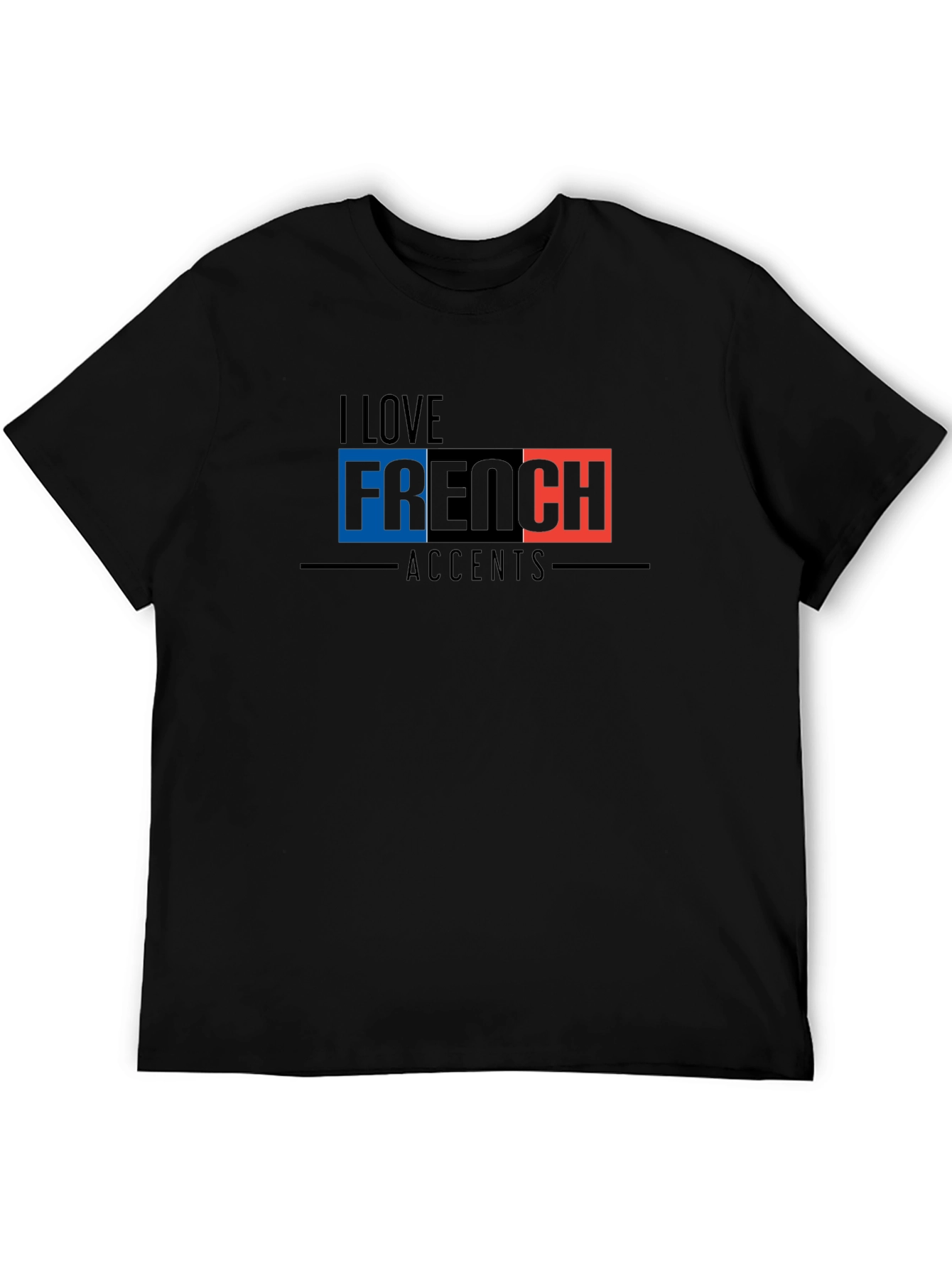 Black I Love French Accents Black Graphic Tee view 5