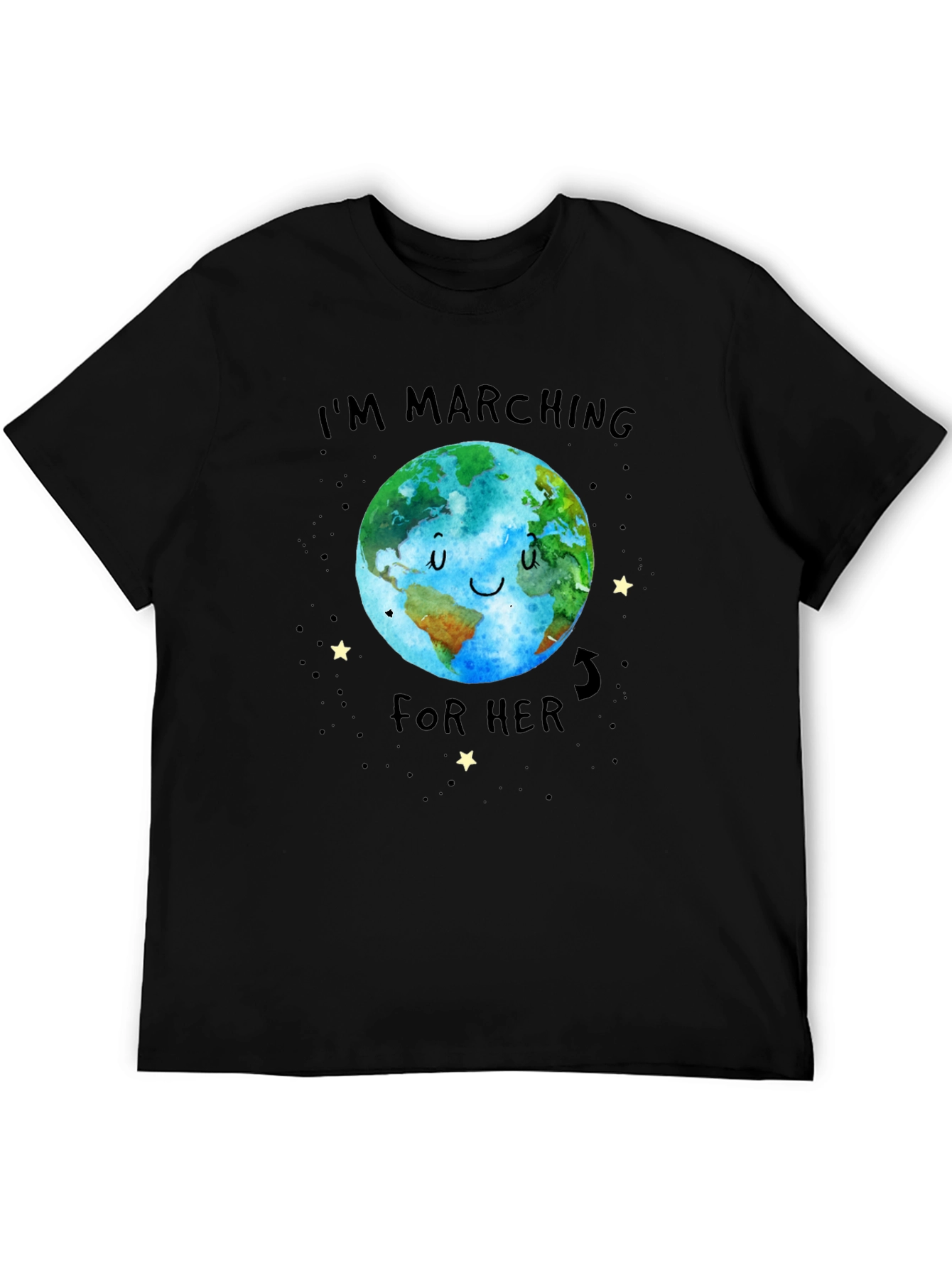 Black I'm Marching For Her Earth Graphic Tee view 5